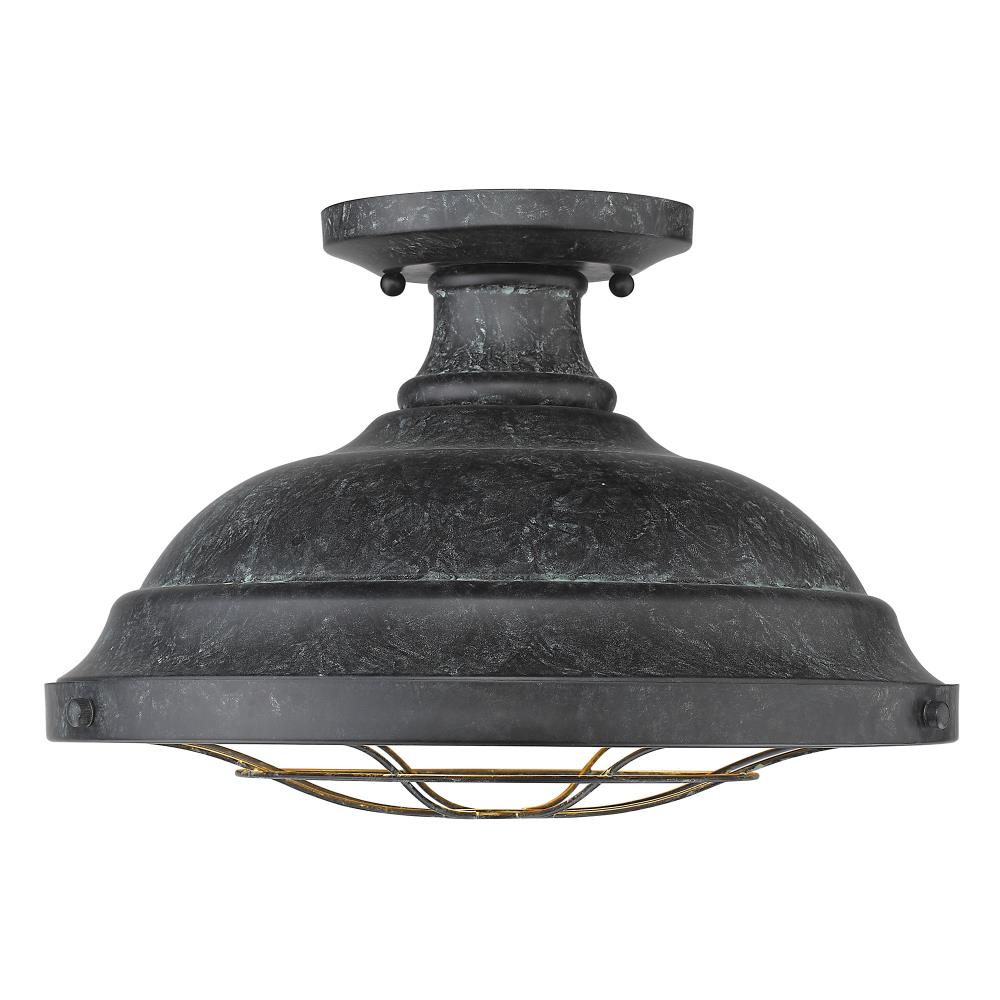 Bartlett 2-Light Metal Semi-Flush in Black