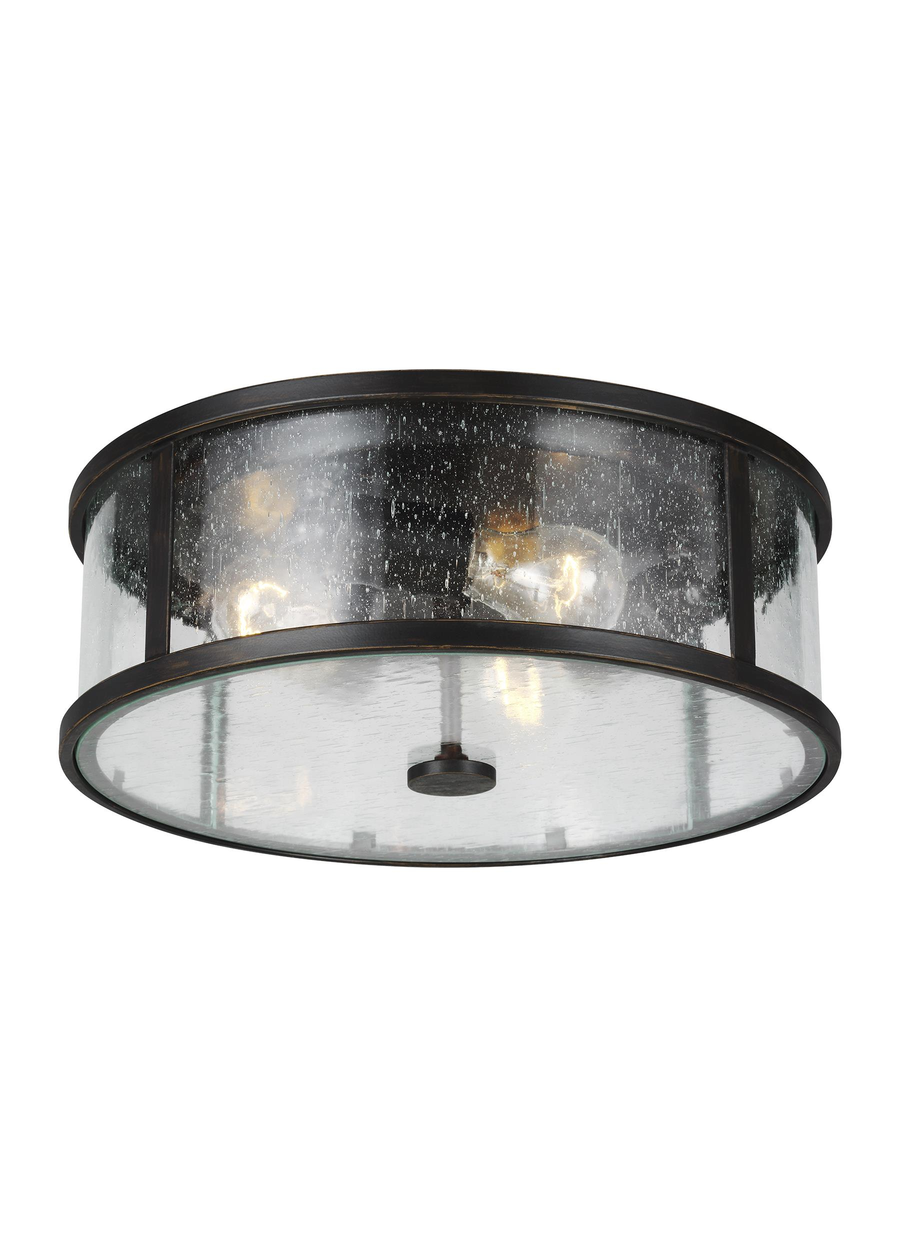 Generation Lighting Dakota 14" Espresso 3-Light Outdoor Ceiling Light