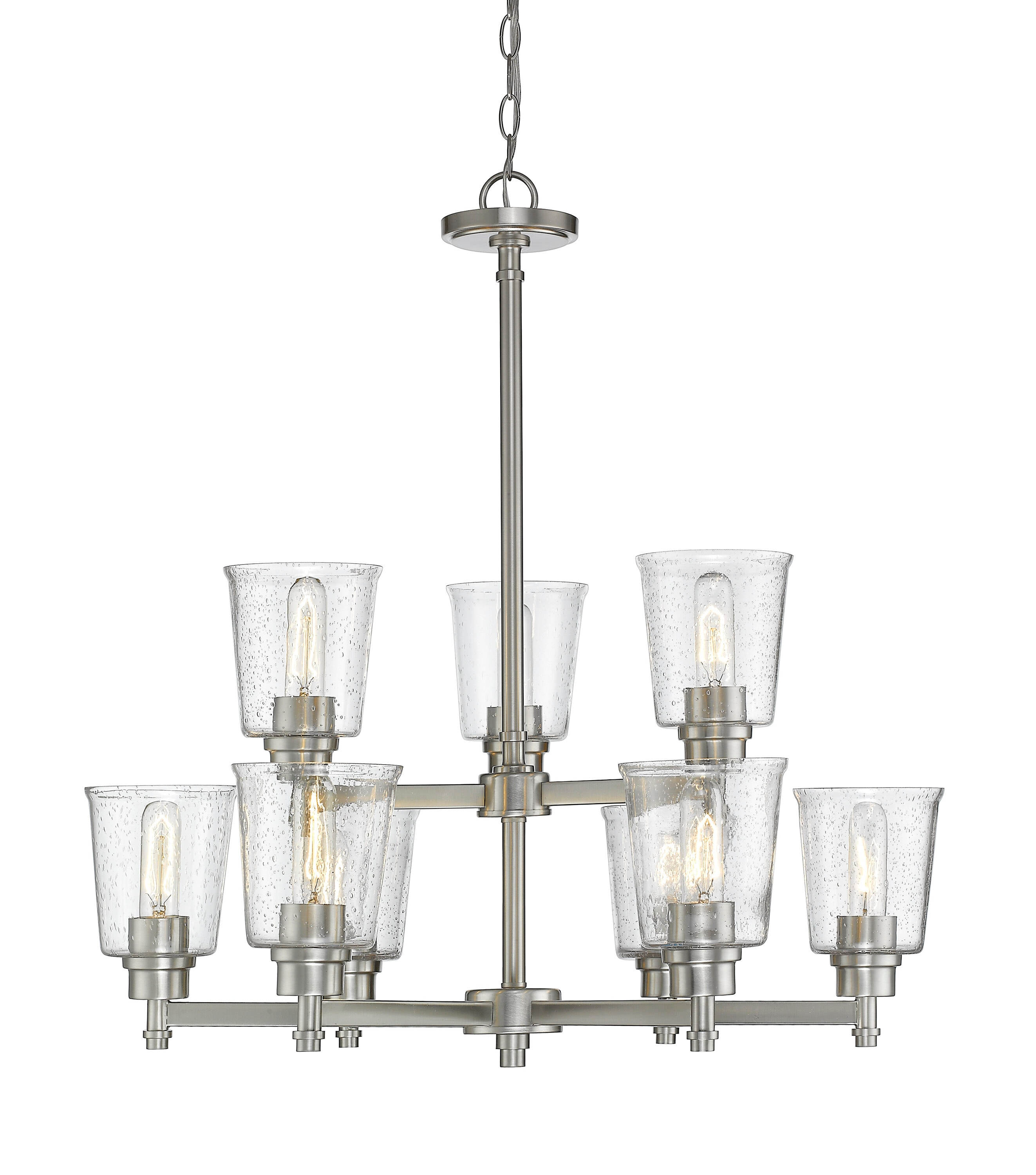 Z-Lite 464-9 Bohin 9 Light 28" Wide Chandelier - Nickel