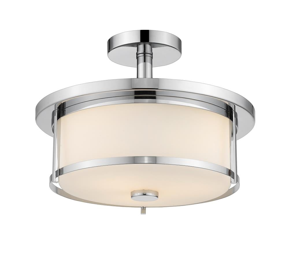 Z-Lite Savannah 2 Light Semi Flush Mount in Chrome