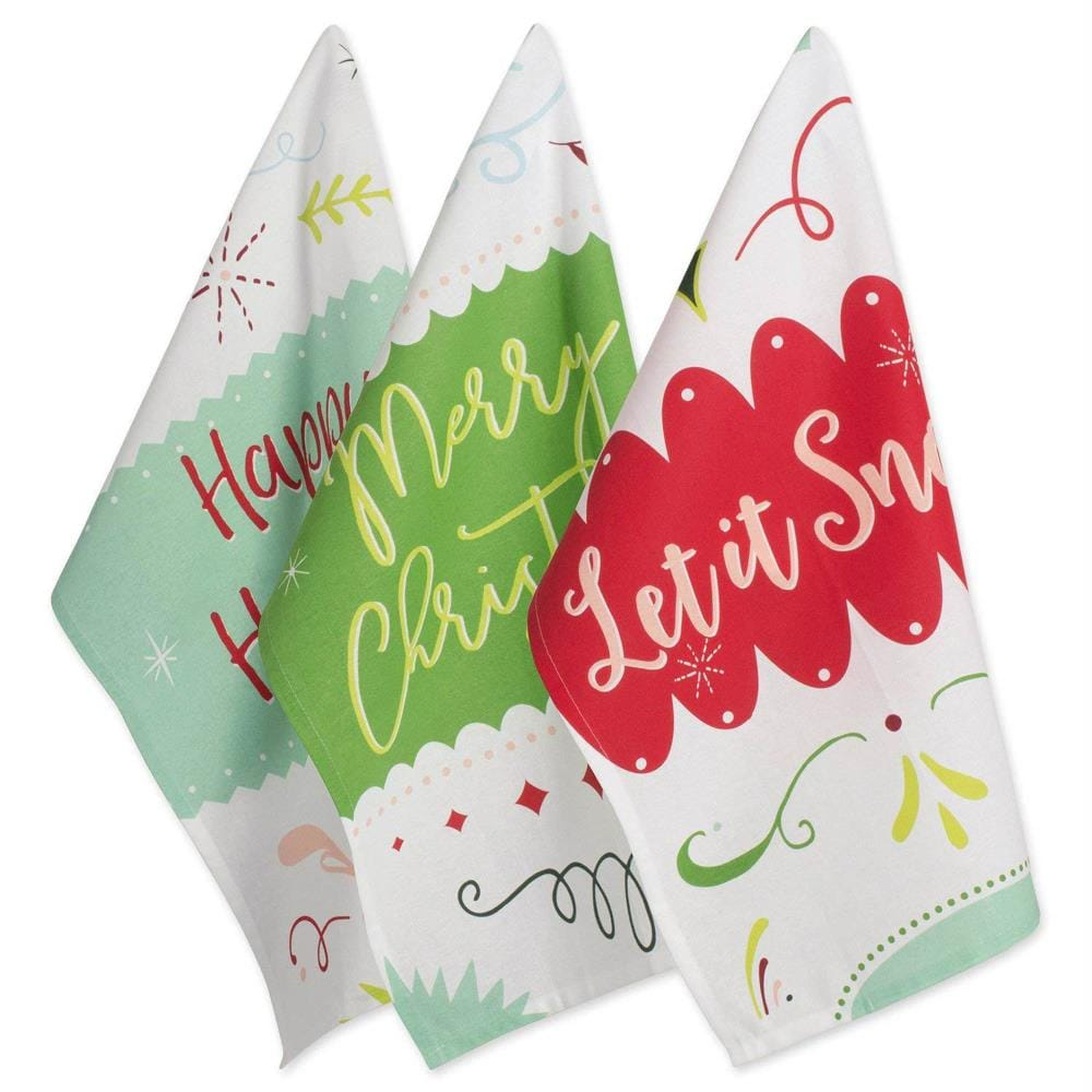 Assorted Winter Wishes Holiday Printed Dishtowel (Set of 3)