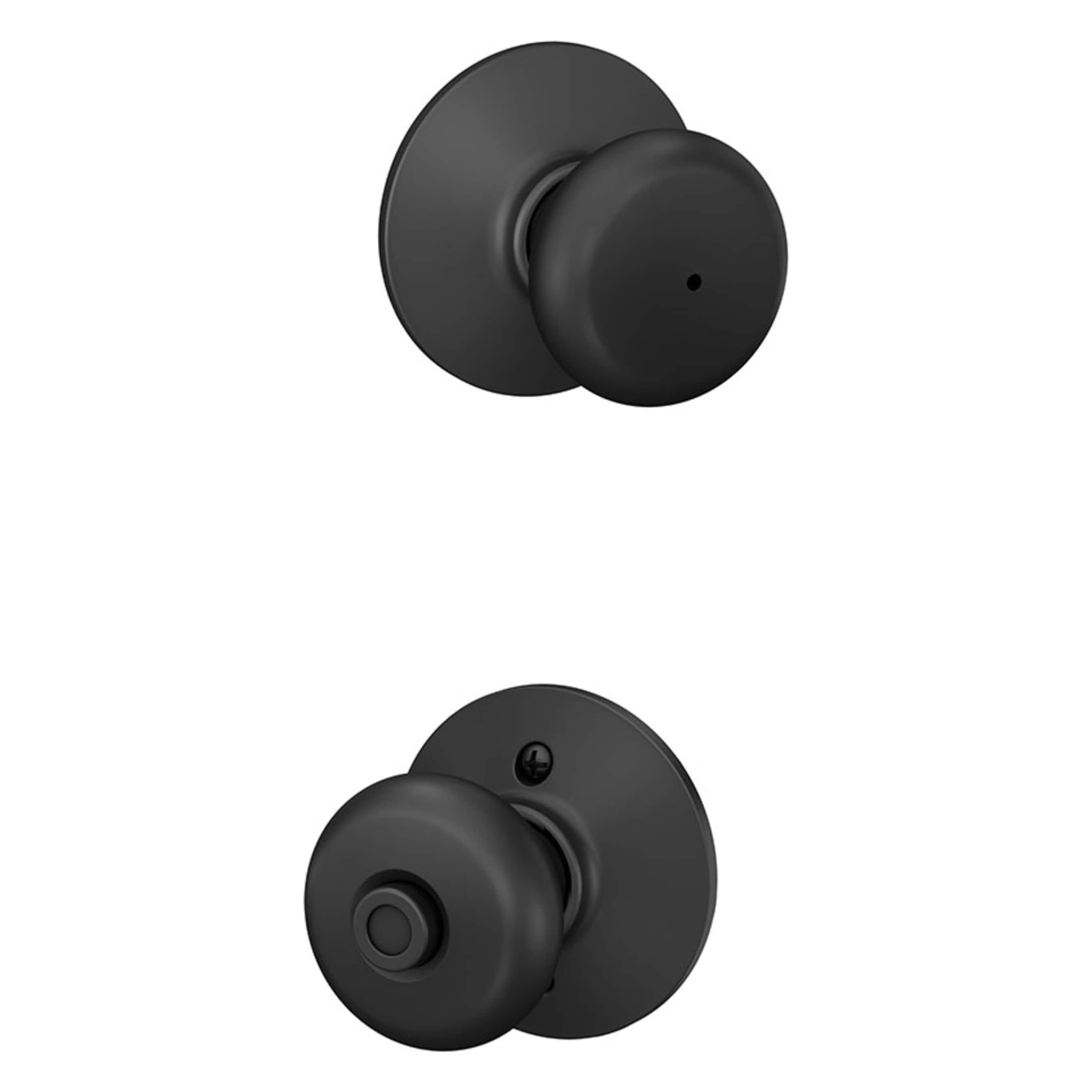 Schlage F-Series Plymouth Matte Black Privacy Knob Right or Left Handed