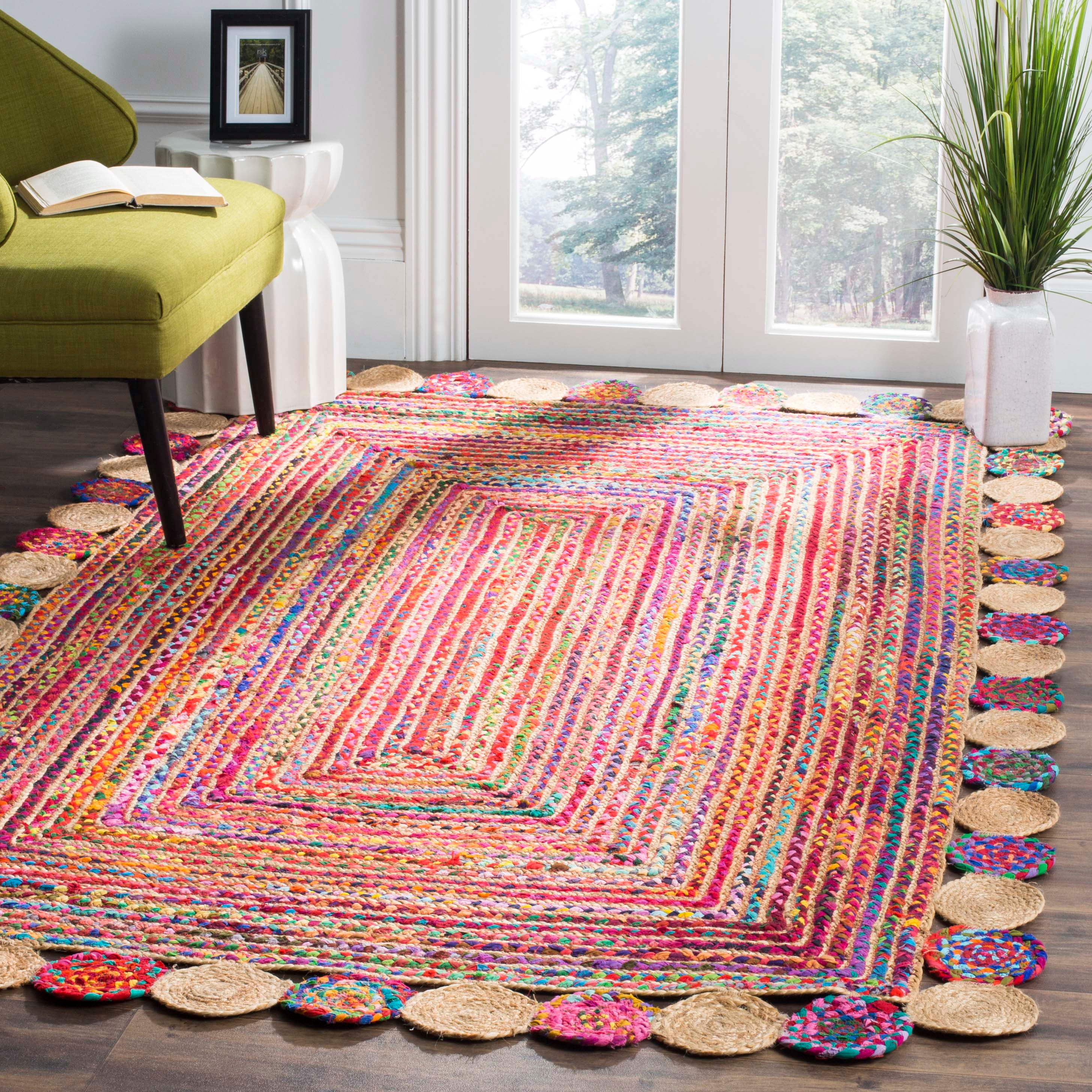 SAFAVIEH Cape Cod Kyle Braided Area Rug, 2'3" x 4', Red/Multi