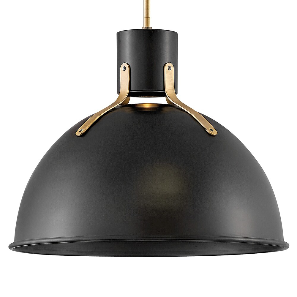 6.5W 1 Led Medium Pendant In Industrial-Scandinavian Style 20 Inches Wide By 17 Inches High-Satin Black Finish Hinkley Lighting 3483Sk