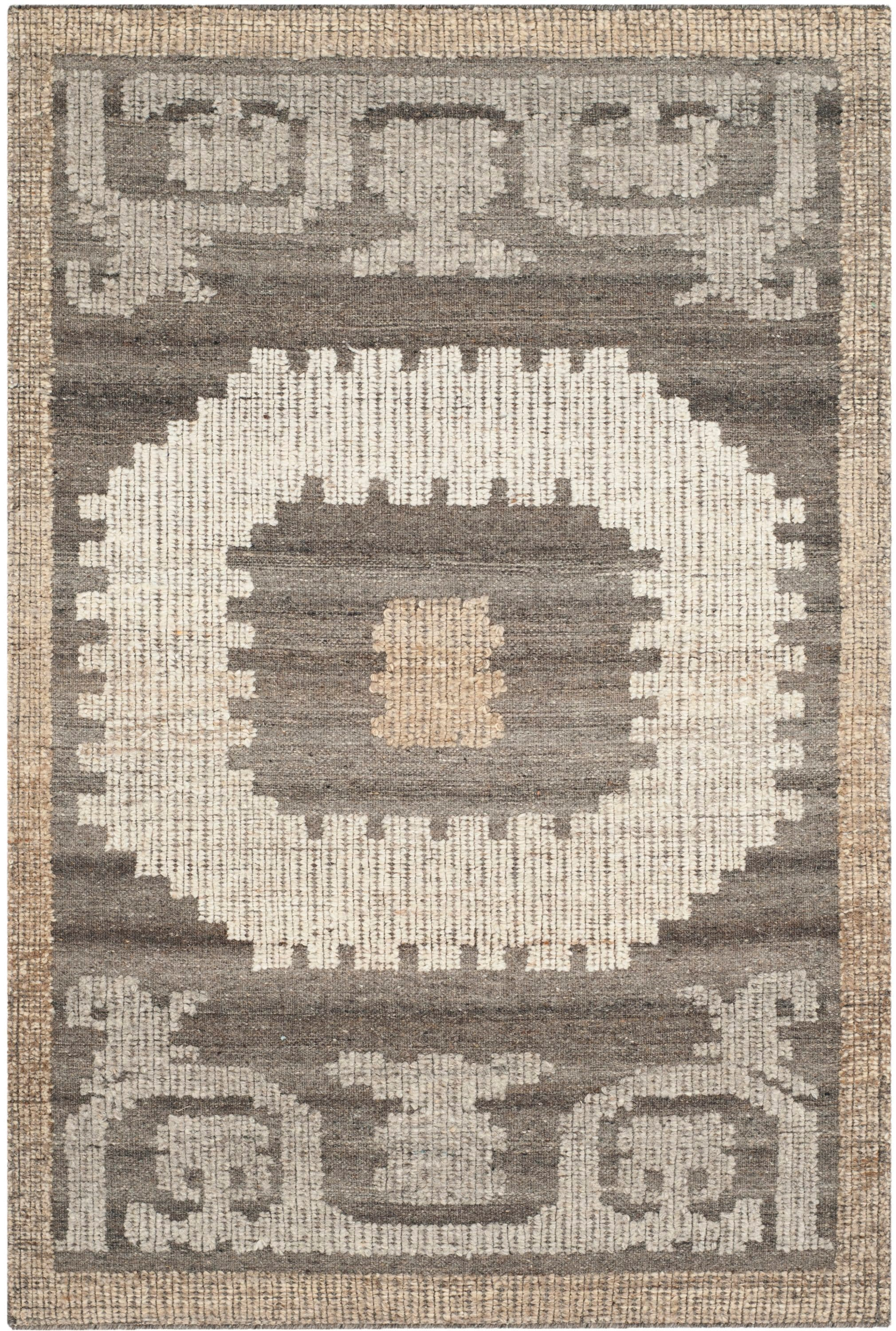 Kenya KNY313 Hand Knotted Accent Rug - Ivory/Brown - 3'x5' - Safavieh.