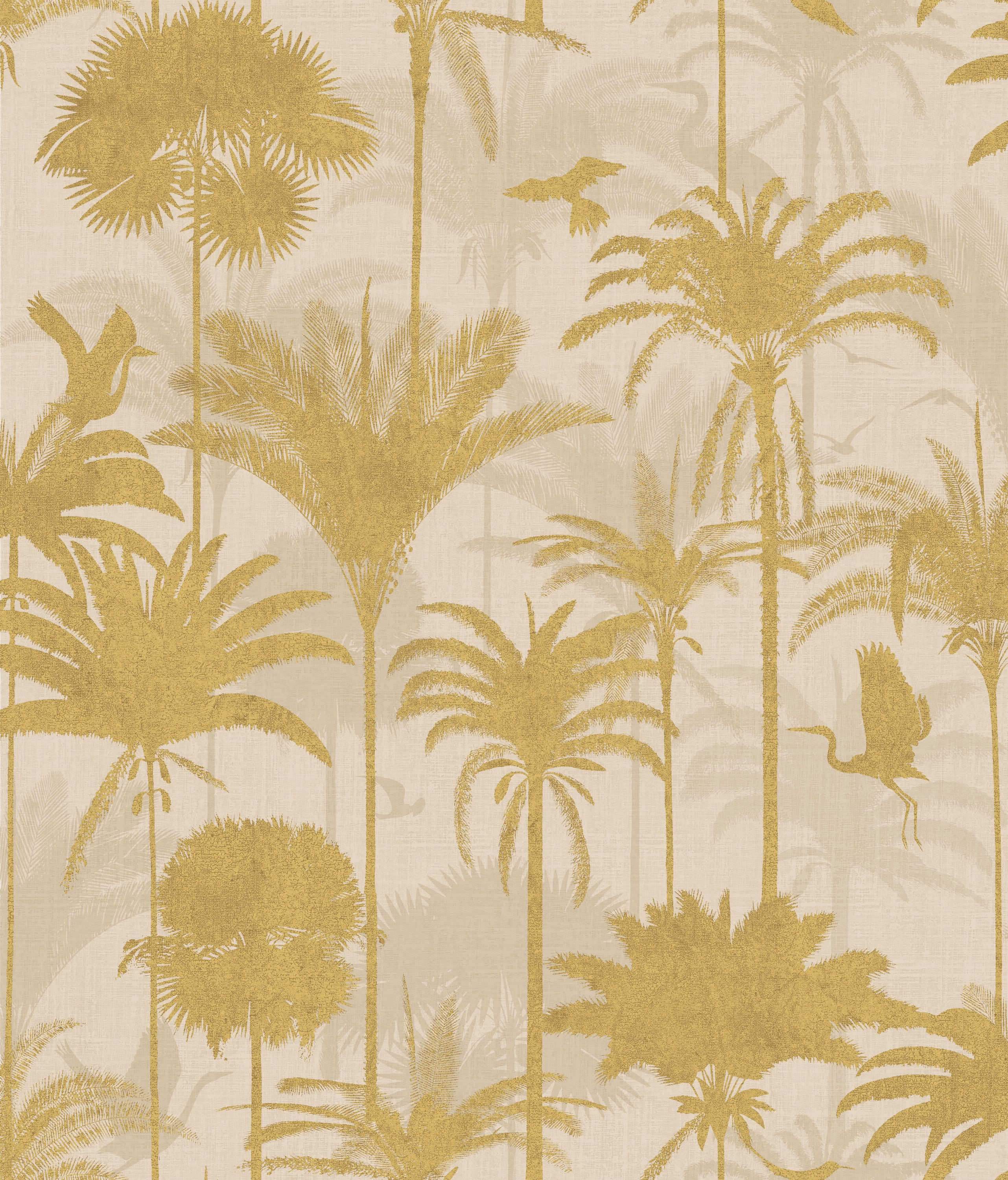 Tempaper Royal Palm Metallic Gold Peel and Stick Wallpaper, 20.5" x 16.5'