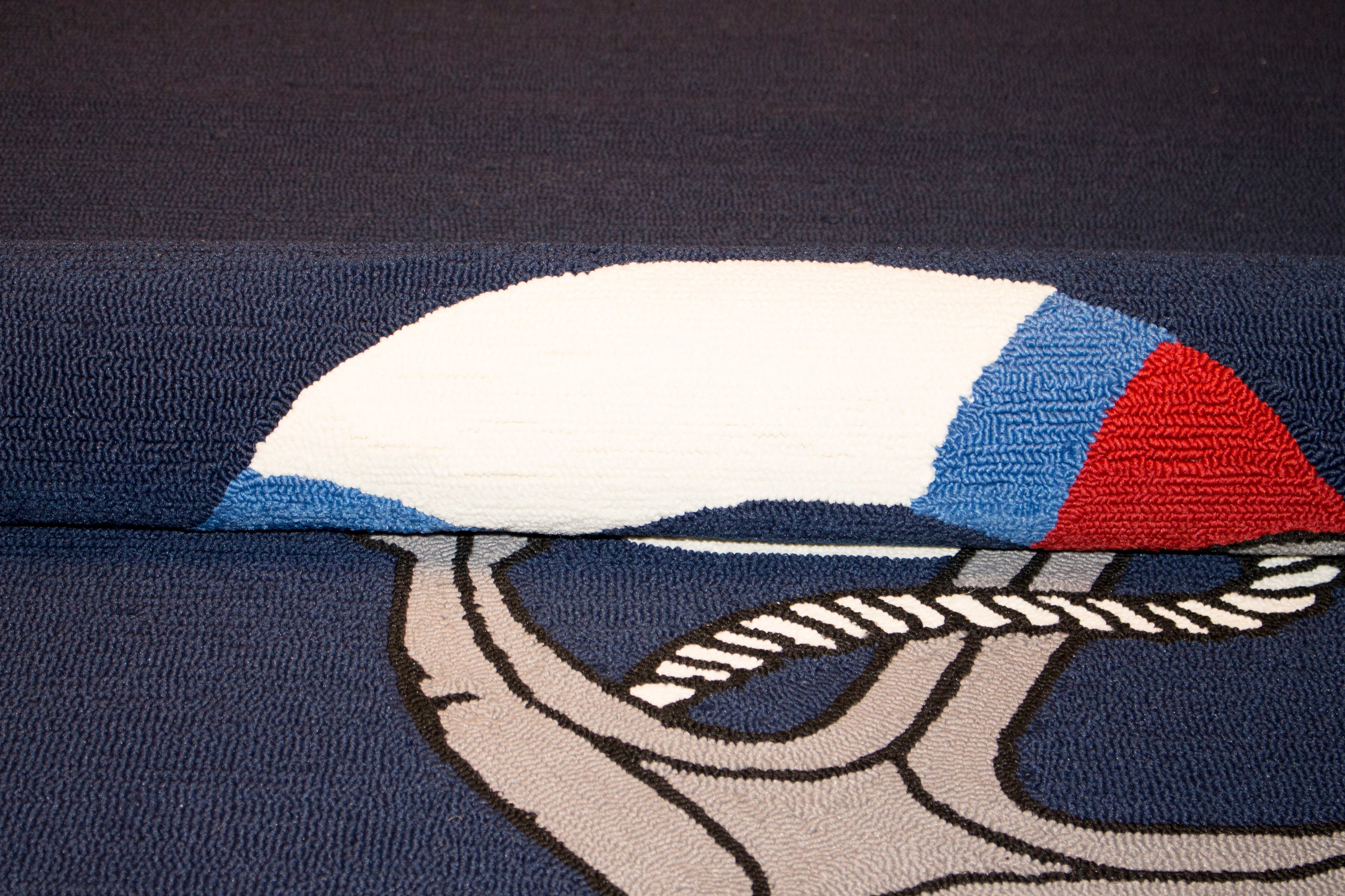 Couristan Outdoor Escape Anchors Away Indoor/Outdoor Area Rug, 5'6" x 8', Navy