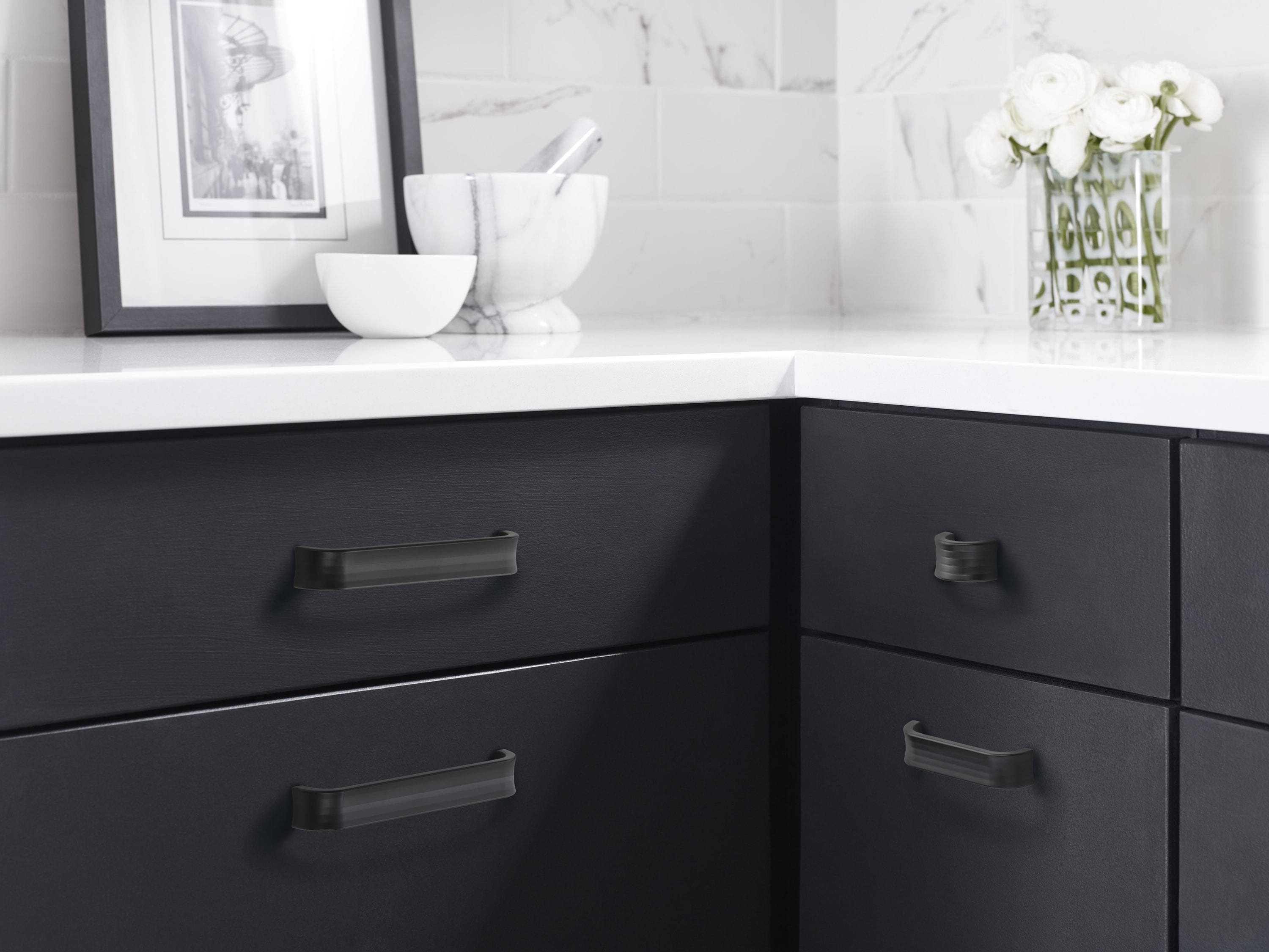 Matte Black Concentric 3-3/4 in Cabinet Pull with Mounting Hardware