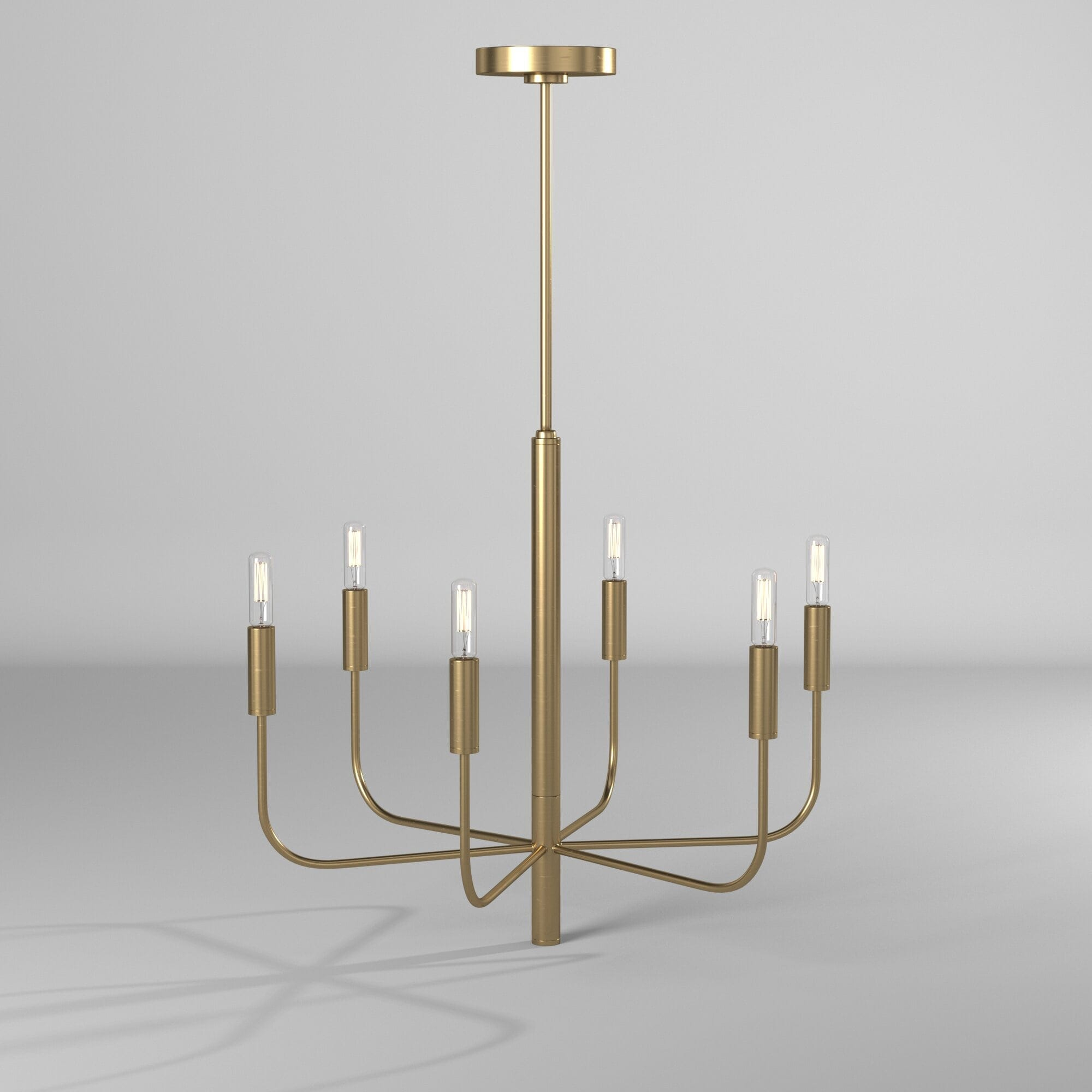 Brianna Burnished Brass 6-Light Minimalist Chandelier