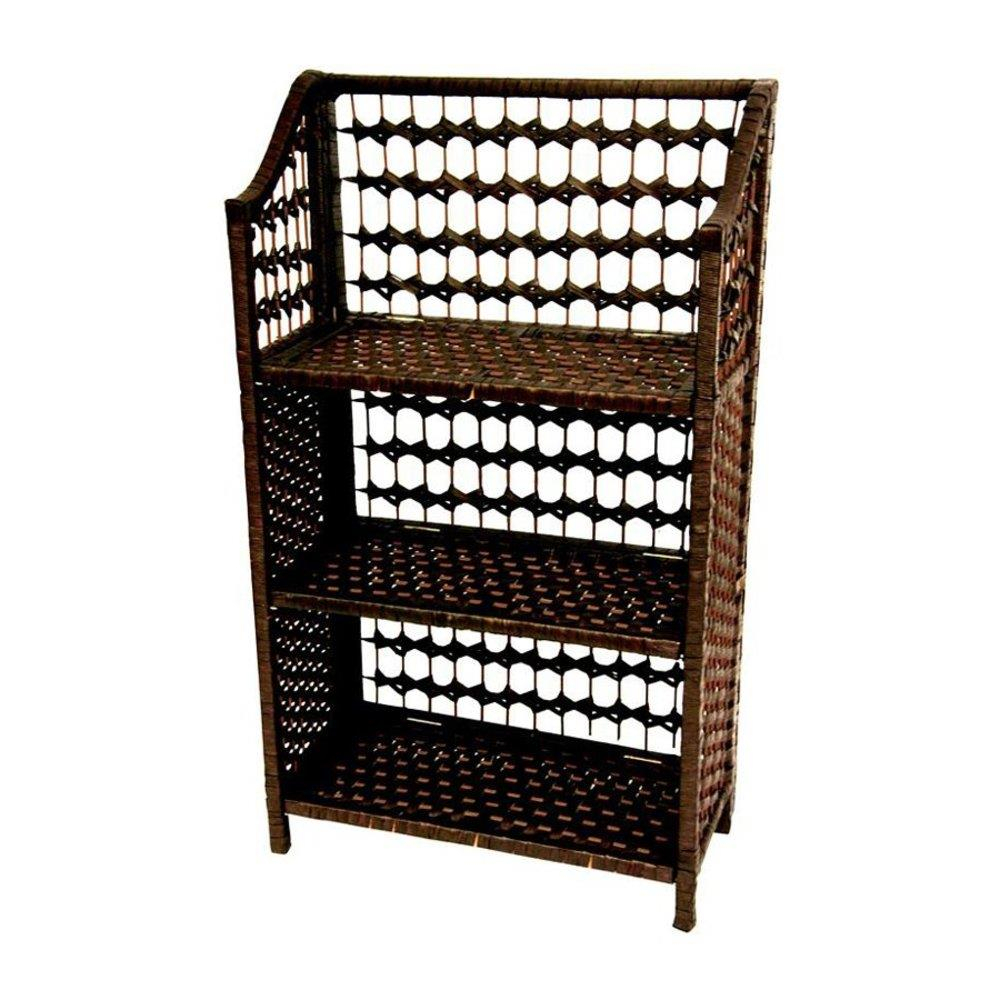 Oriental Furniture Natural Fiber Shelving Unit, 3 Shelf