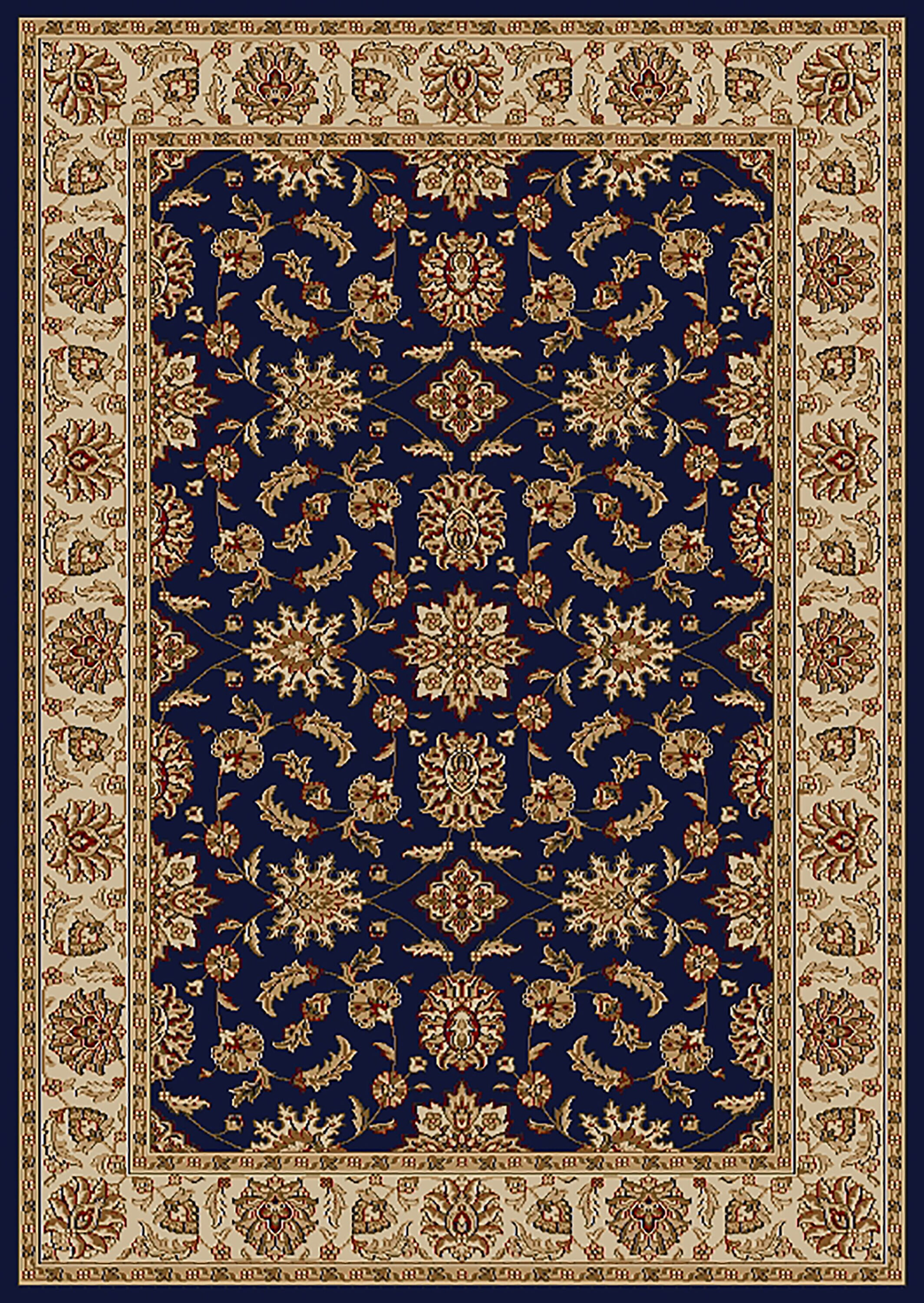 1592-1082-NAVY Como Rectangular Navy Blue Traditional Italy Area Rug- 7 ft. 9 in. W x 11 ft. H