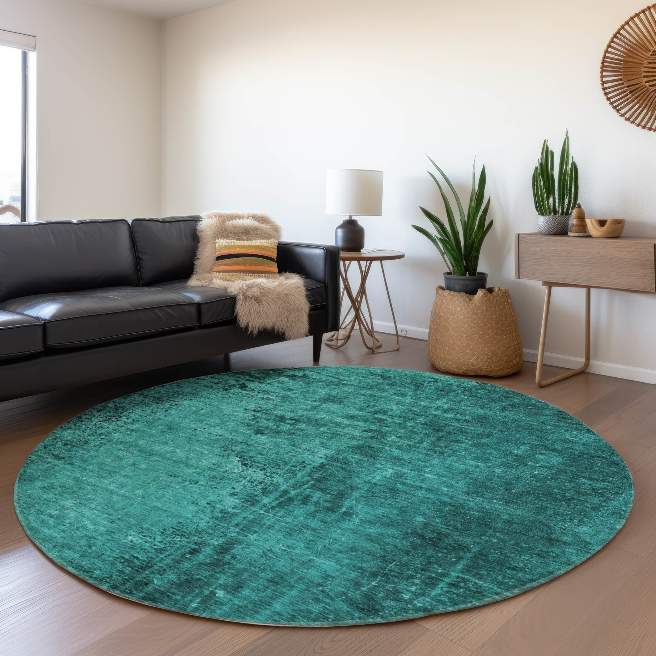 Addison Rugs Chantille ACN554 Teal 8' x 8' Indoor Outdoor Area Rug, Easy Clean, Machine Washable, Non Shedding, Bedroom, Living Room, Dining Room, Kitchen, Patio Rug
