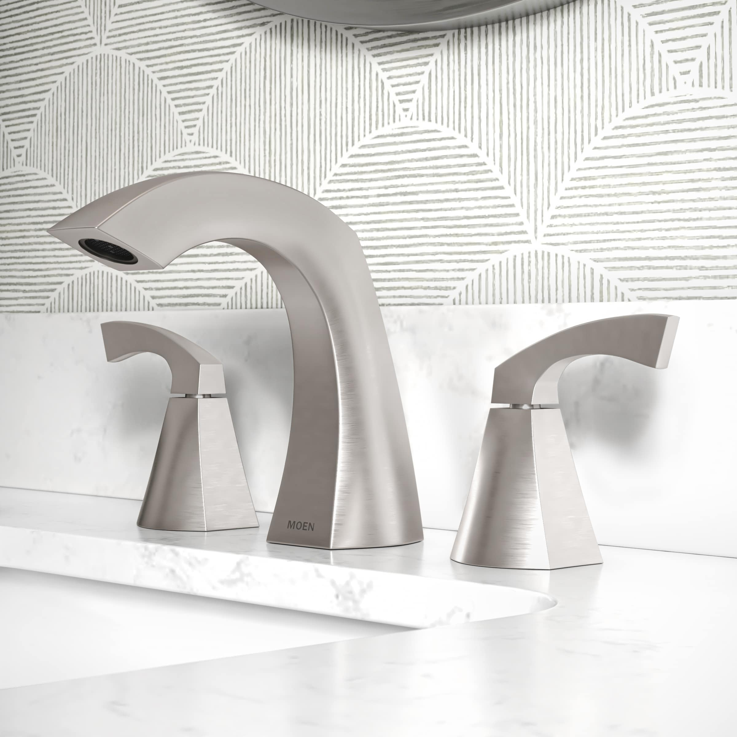 Moen Lindor Brushed Nickel Widespread Bathroom Sink Faucet 8 - 16 in.