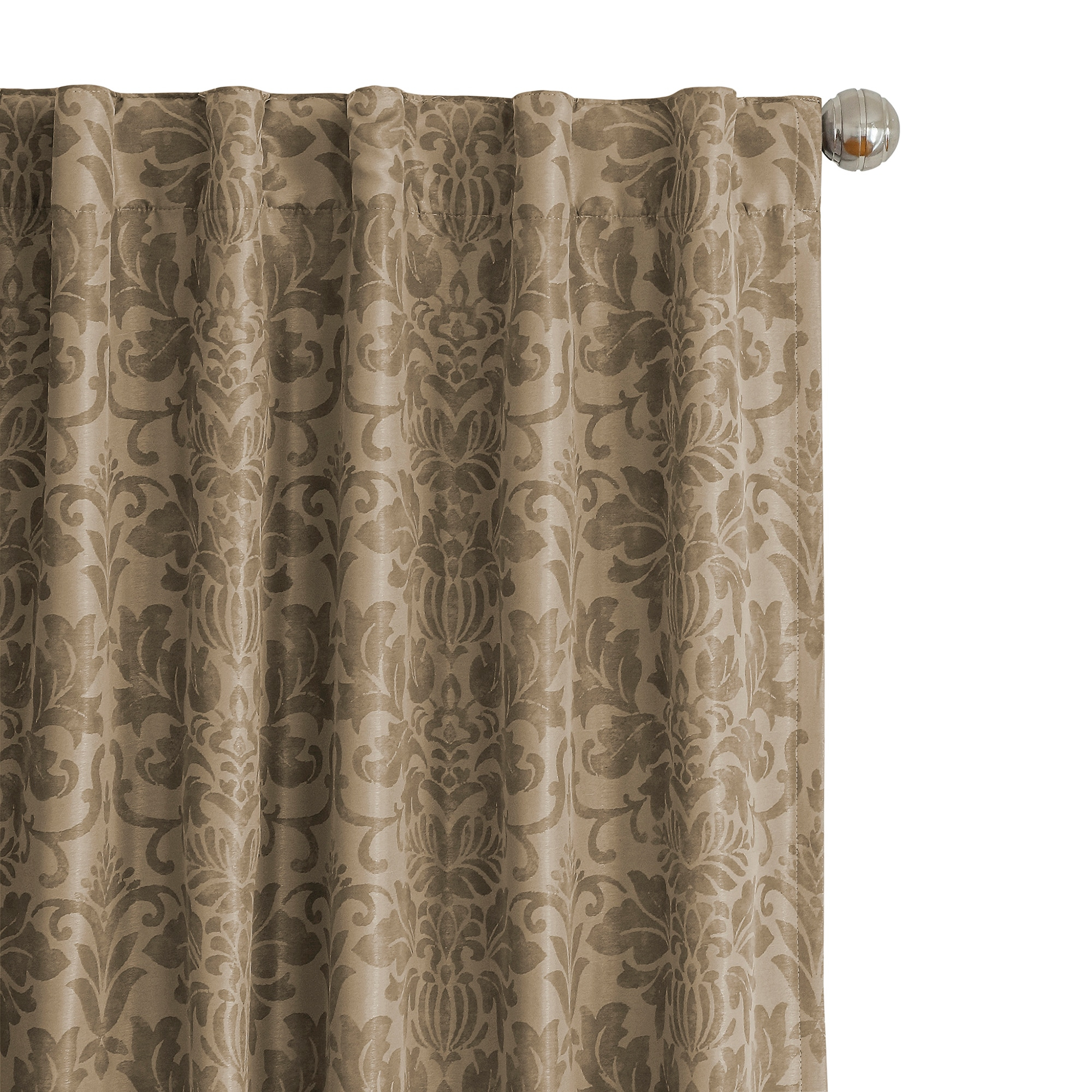 Elrene  Antonia Blackout Rod Pocket/Back Tab Curtain Panel Taupe 52" W X 108" L 108 Inches