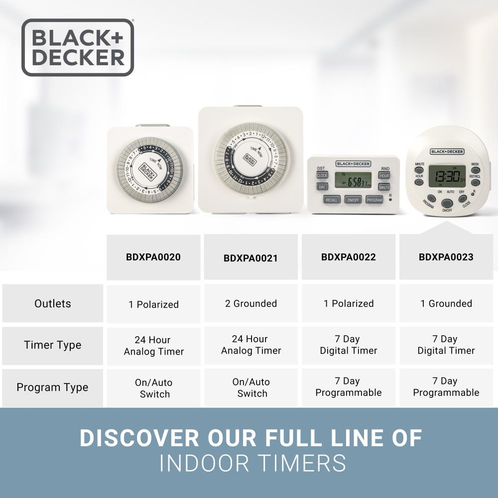 Black + Decker Indoor Grounded Digital Timer