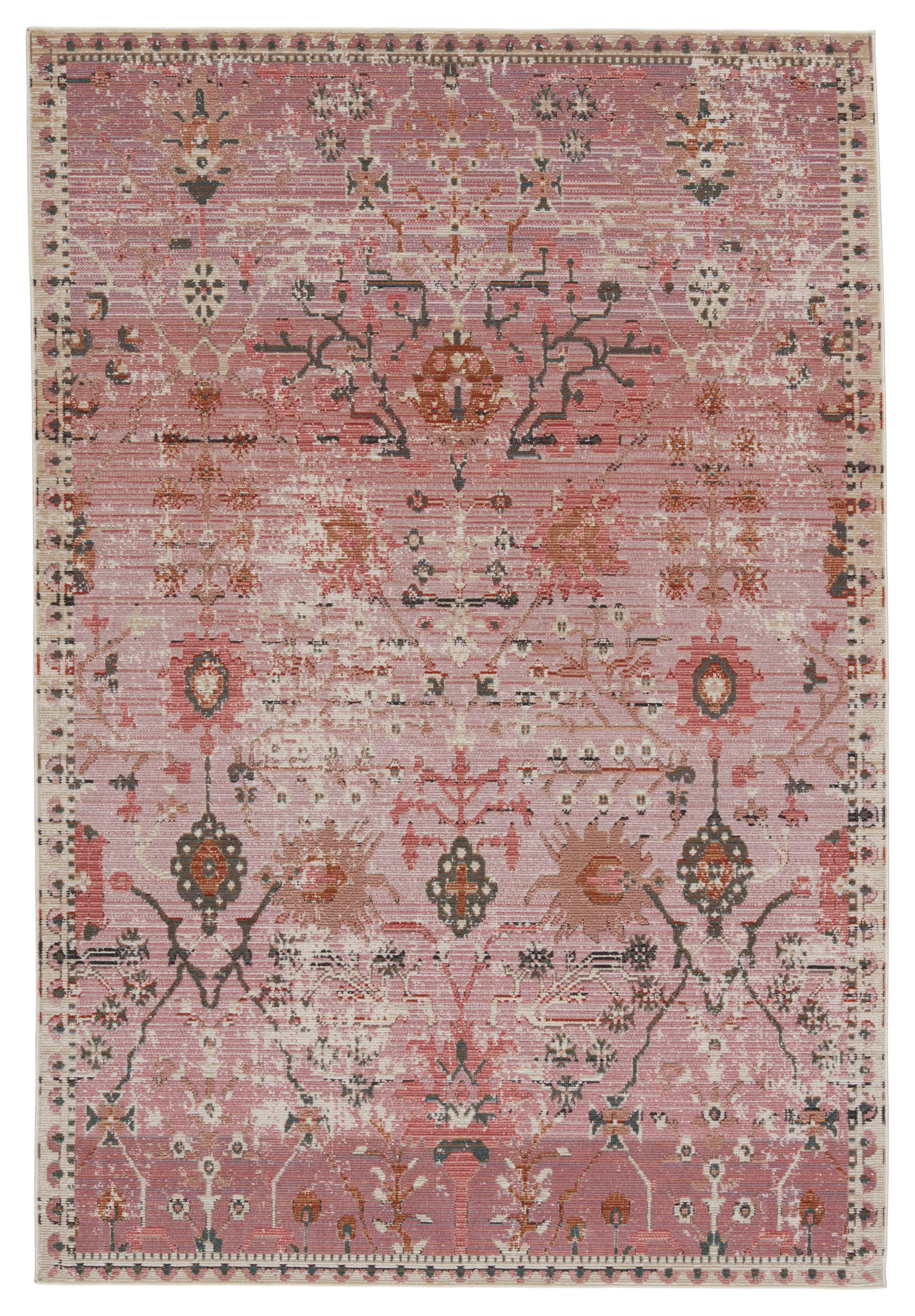Jaipur Living Swoon 4 x 6 (ft) Loomed Polyester Pink Rectangular Indoor/Outdoor Floral/Botanical Oriental Area rug