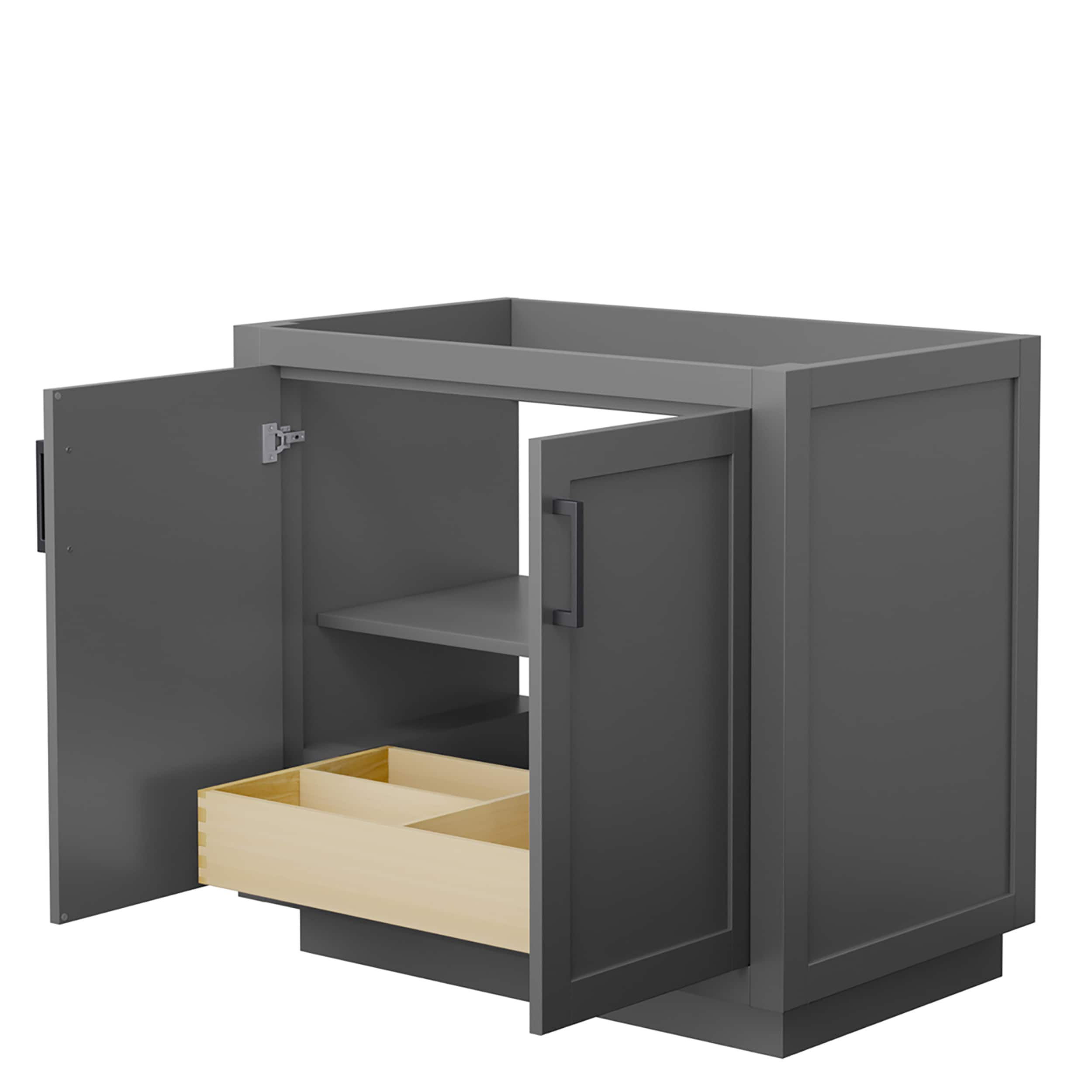 Miranda 36-Inch Dark Gray Matte Black Trim Freestanding Bathroom Vanity