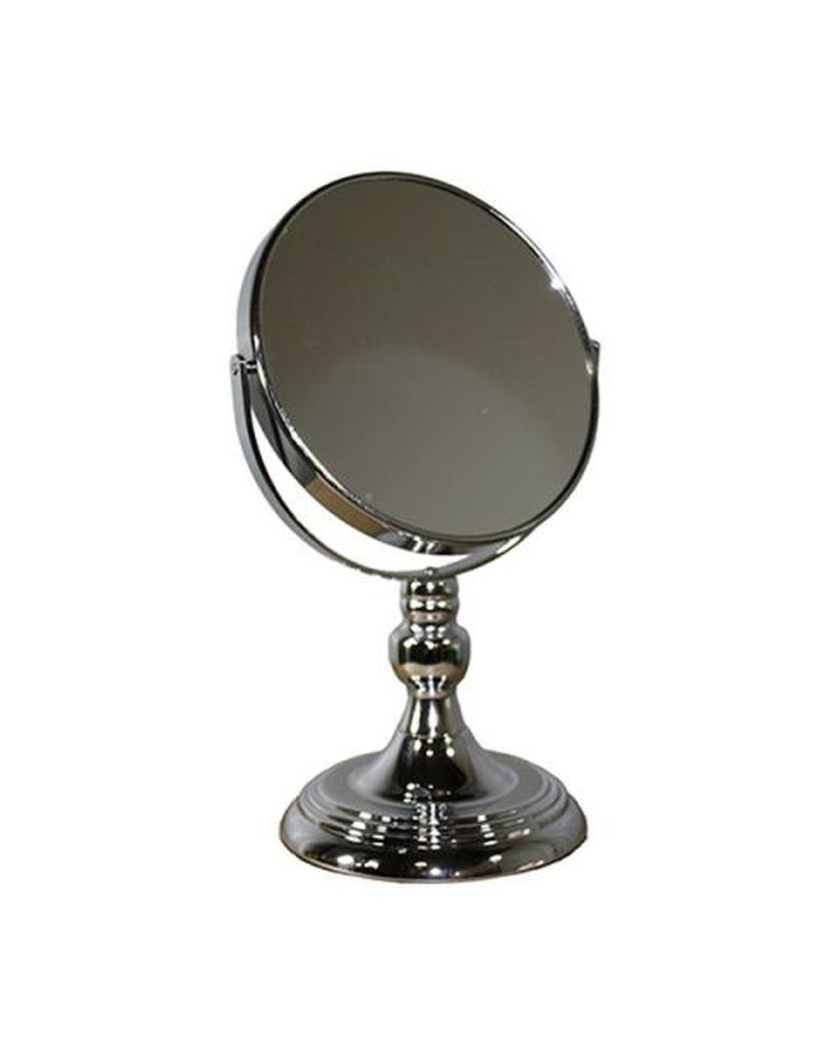 ORE International 6.5" Diameter Chrome Make-Up Mirror, x5 magnification, Silver finish
