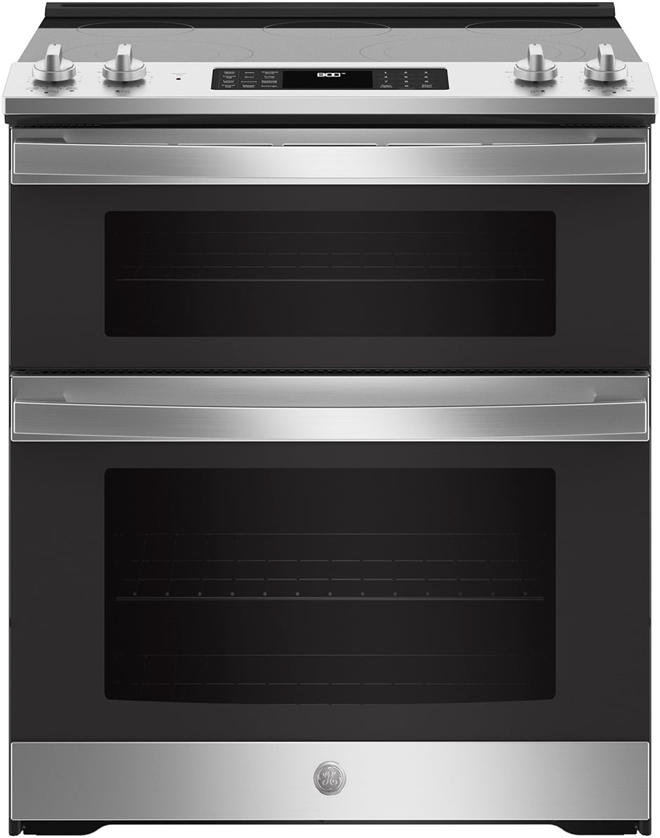 GE Appliances 30 in 66 cu ft Slide In Double Oven Electric Ranges in Stainless Steel