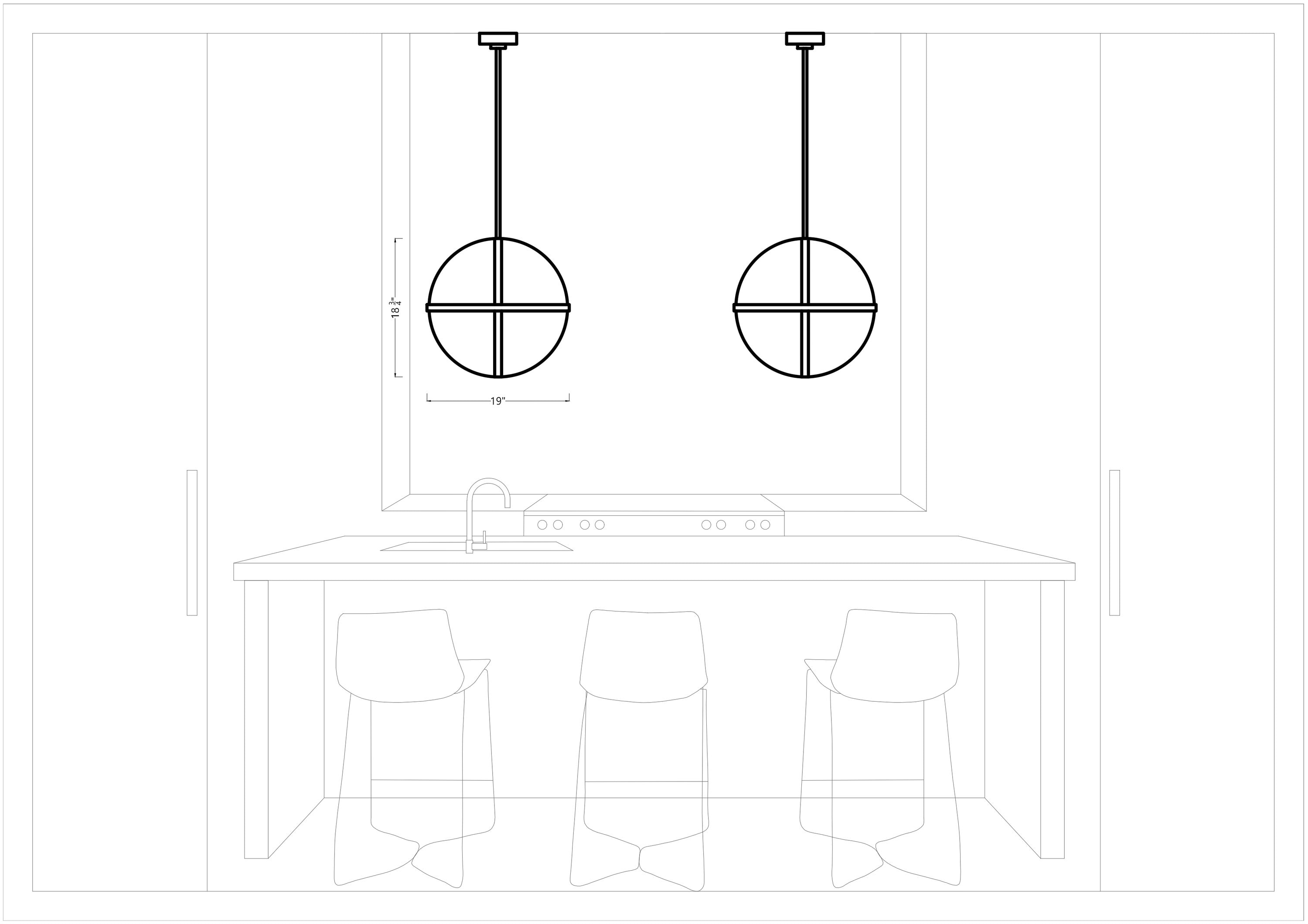 Alturas Contemporary Midnight Black 3-Light Globe Pendant with Etched Glass