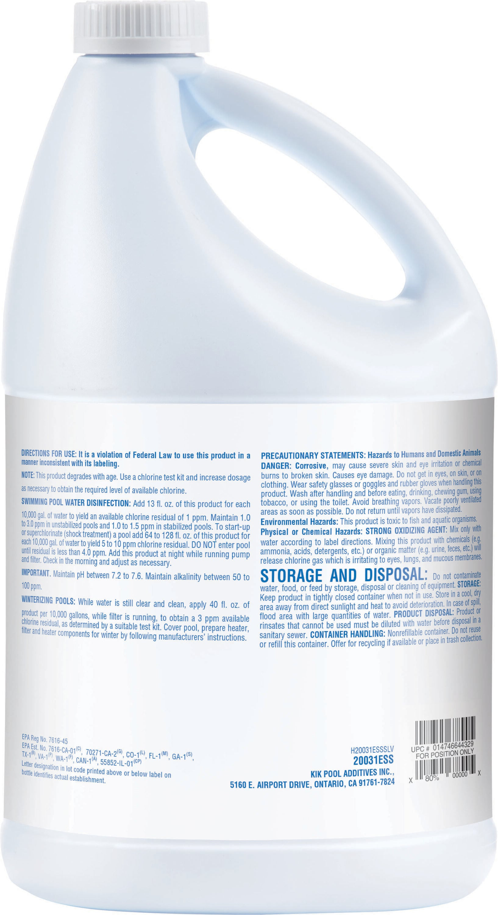 Pool Essentials Chlorinating Liquid for Swimming Pools, 1 Gallon