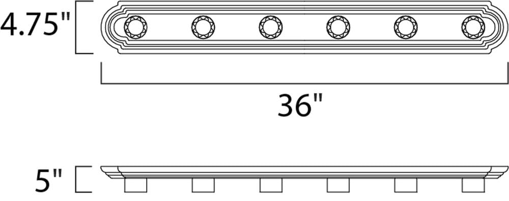 Oil Rubbed Bronze 6-Light Dimmable Bathroom Vanity Fixture