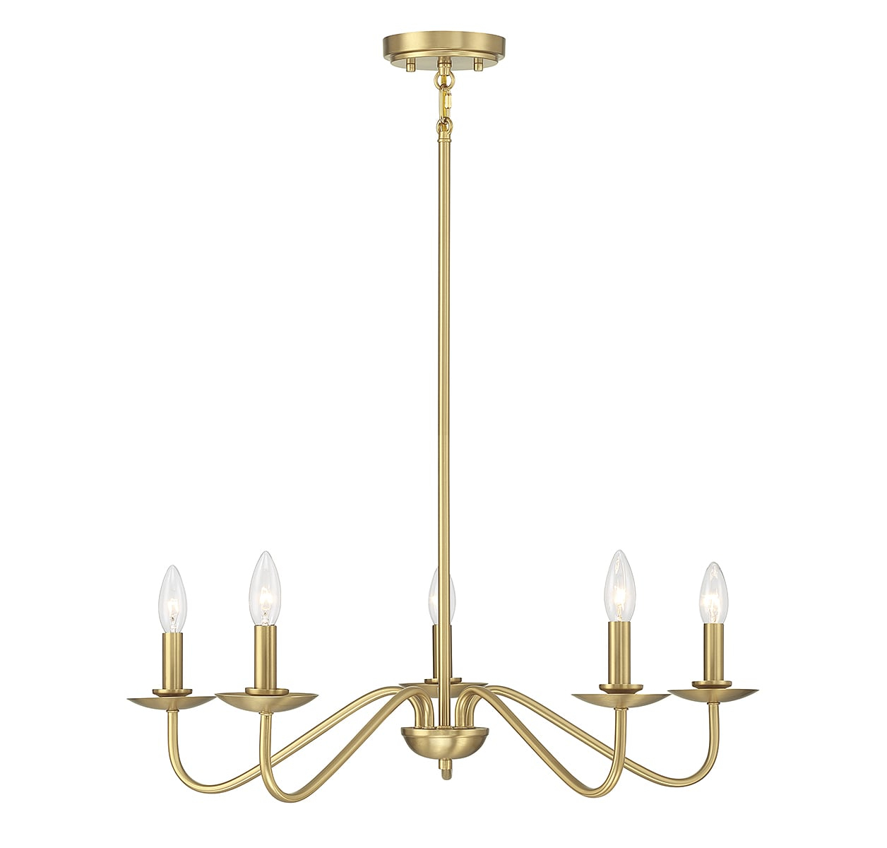 Trade Winds Aidan 5-Light Chandelier in Natural Brass