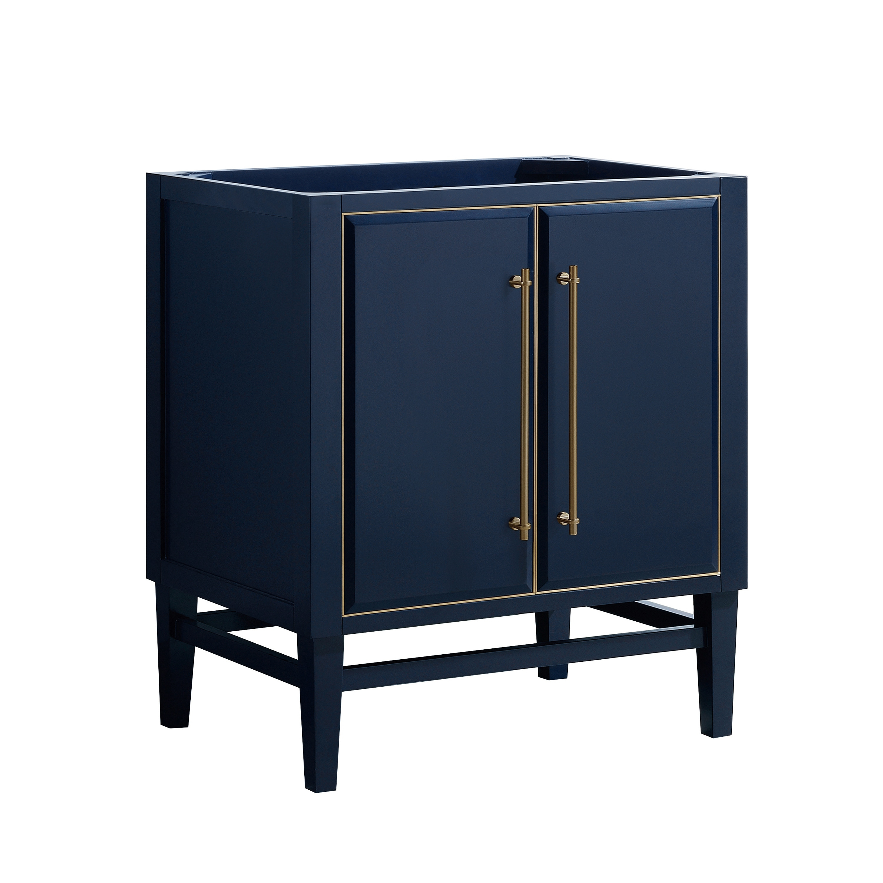 Mason 30" Navy Blue Solid Wood Vanity with Gold Trim