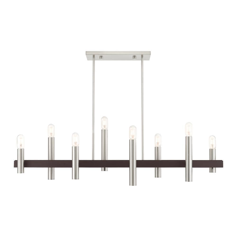 Helsinki 8-Light Brushed Nickel and Bronze Chandelier