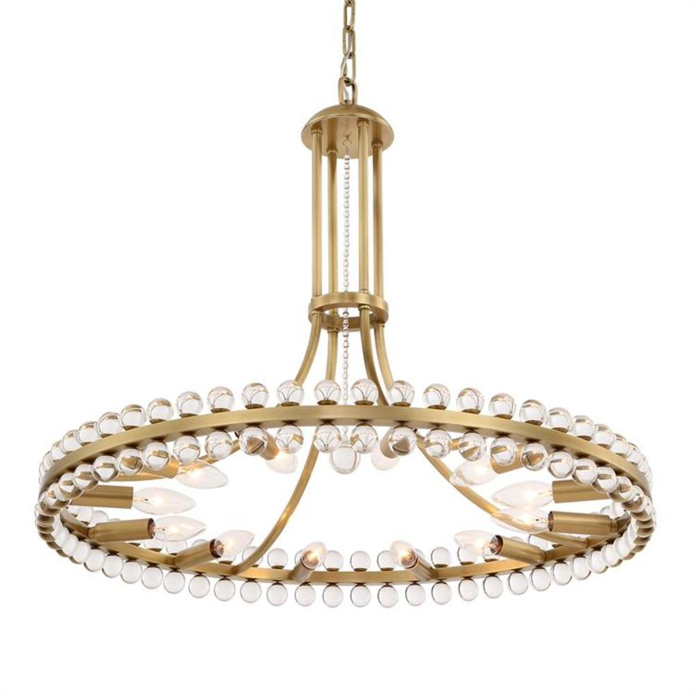 Twelve Light Chandelier-Aged Brass Finish    -Traditional Installation Crystorama Lighting Clo-8899-Ag