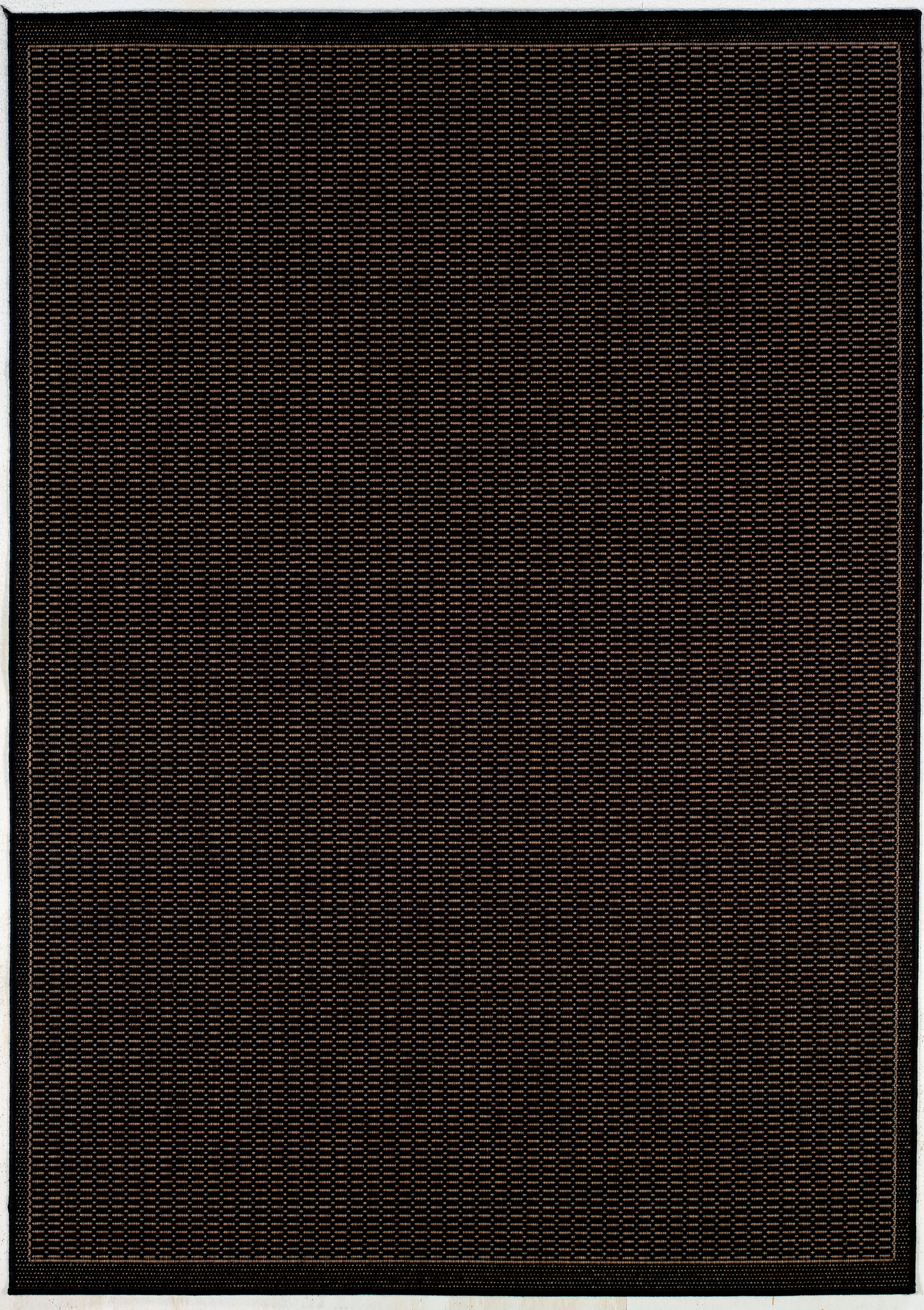 Couristan Recife Saddle Stitch Indoor /Outdoor Area Rug, Black- Cocoa, 3'9" x 5'5"