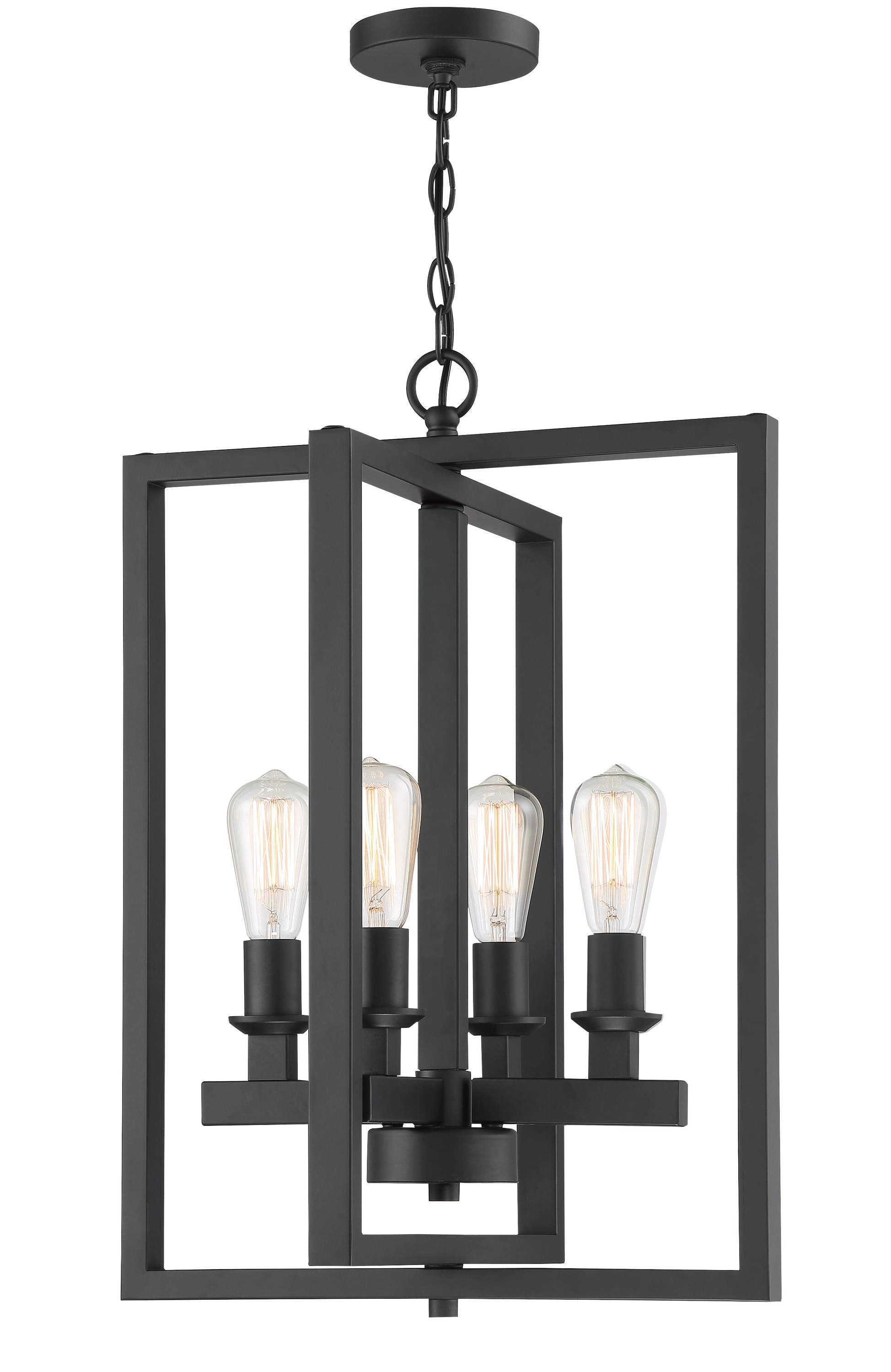 53134-FB-Craftmade Lighting-Chicago - Four Light Foyer in Transitional Style - 18 inches wide by 25.5 inches high-Flat Black Finish    -Traditional