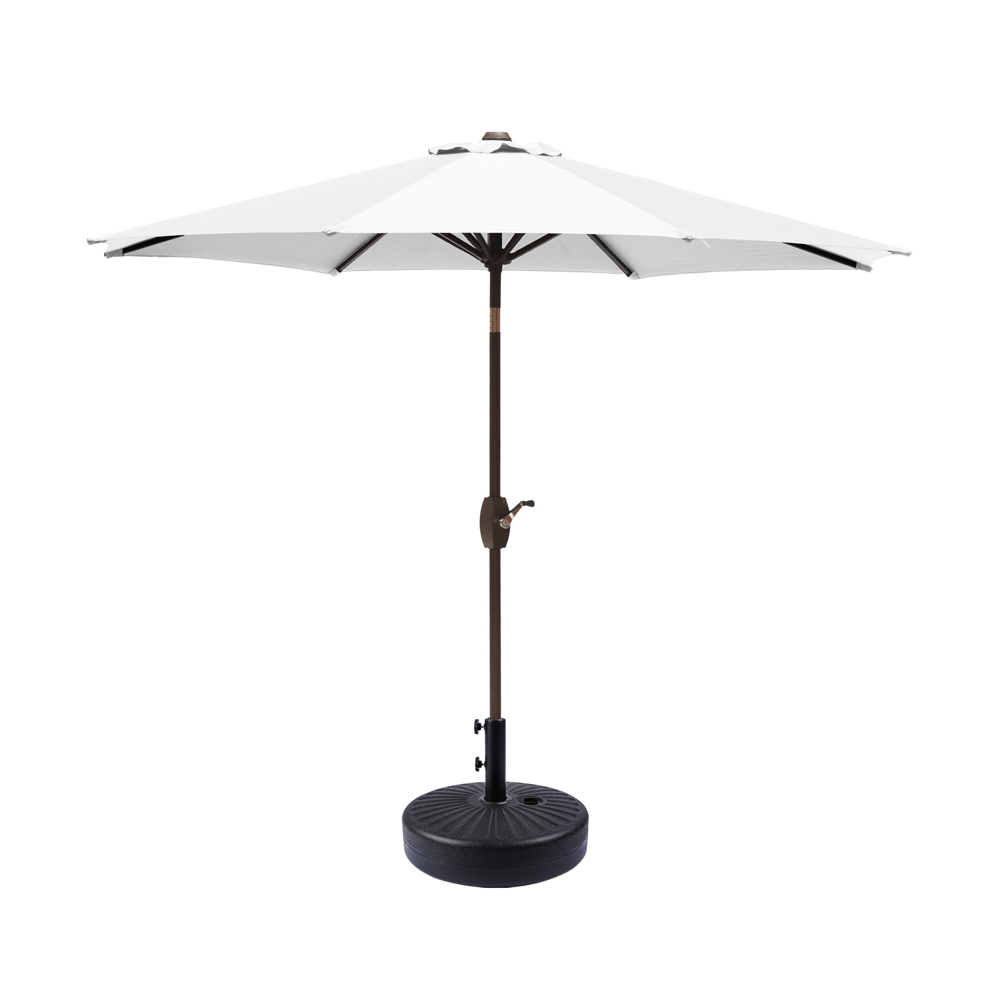 Westin Outdoor 9 Ft Patio Umbrella with Black Round Base Included for Outdoor Patio UV Weather Resistant, White