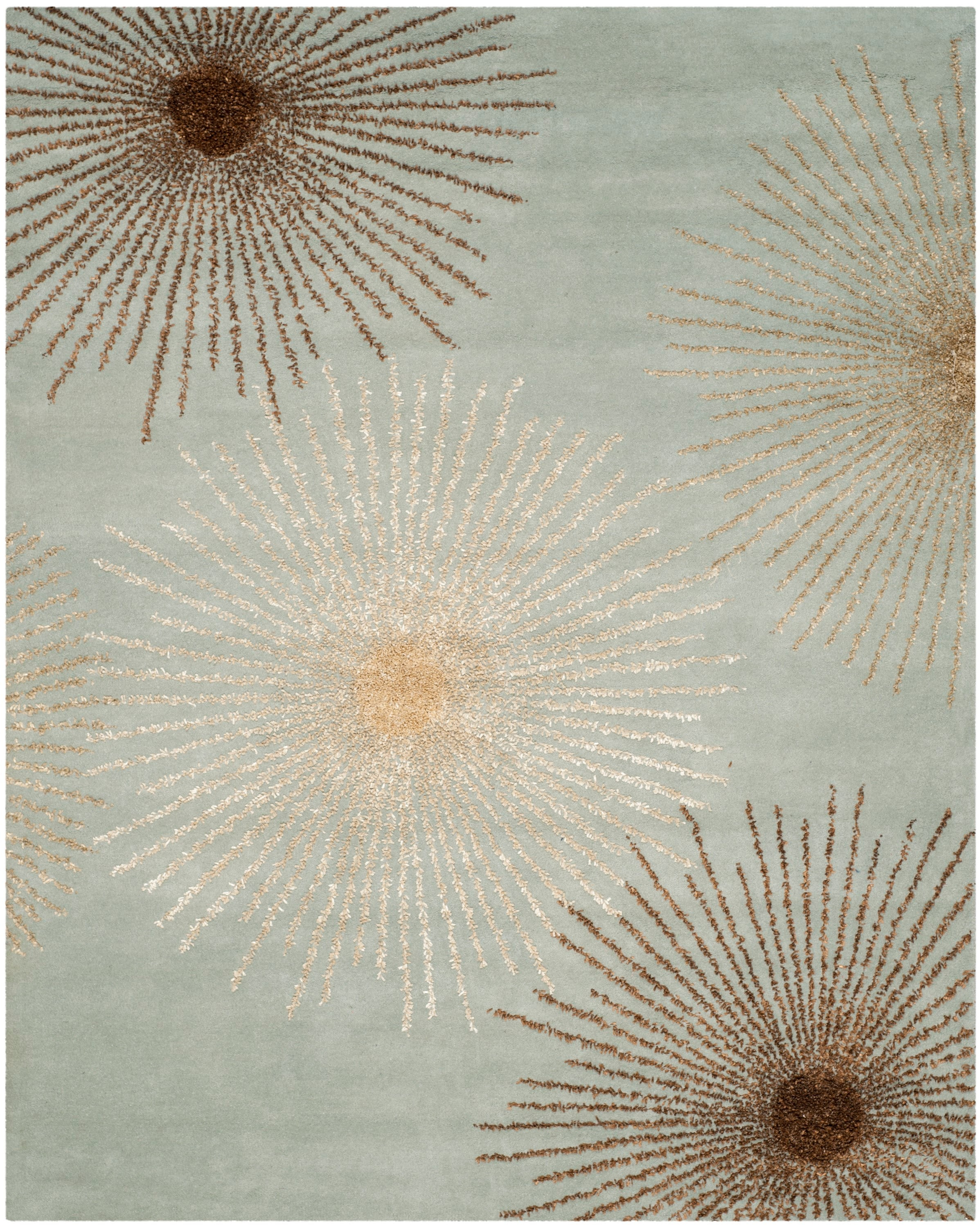 SAFAVIEH Soho Fiesta Celebration Wool Area Rug, Light Blue/Multi, 11' x 15'