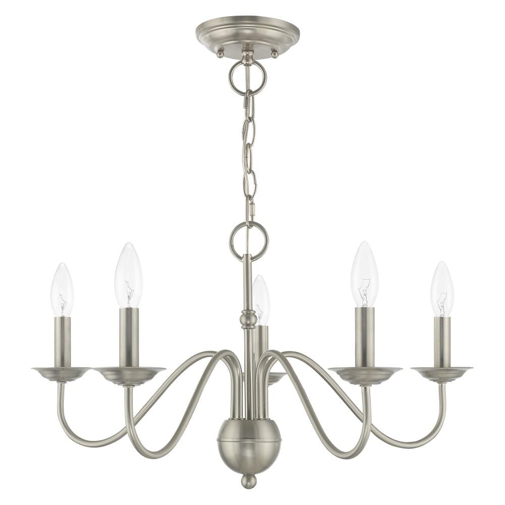 Livex Lighting 52165 Windsor 5 Light 24" Wide Taper Candle Chandelier - Nickel