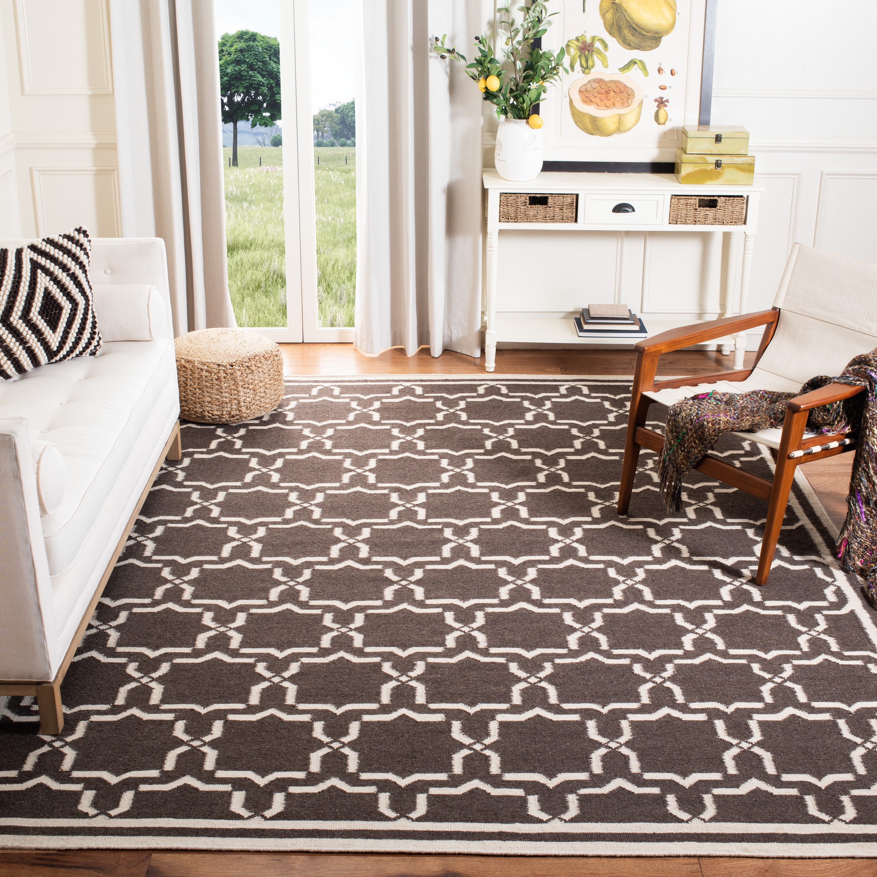 Safavieh Dhurries Hand Woven Flat Weave 80% Wool, 20% Cotton Geometric Rug
