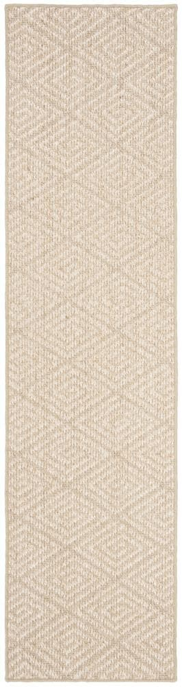 SAFAVIEH Palm Beach Stars Geometric Diamonds Sisal Runner Rug, Beige, 2' x 8'