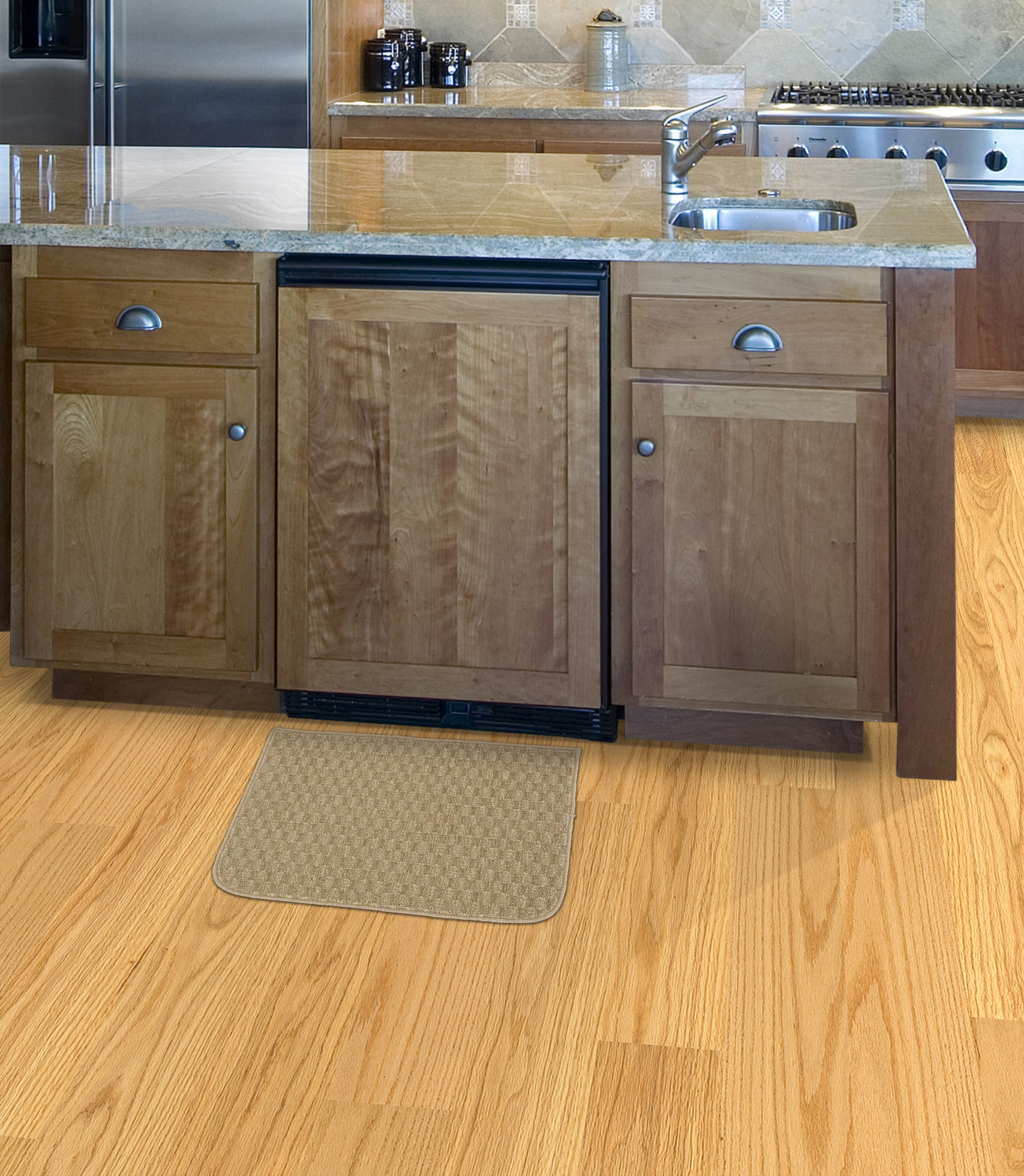 Garland Rug Town Square Polypropylene Tan Indoor Kitchen Rug, 18" x 30"