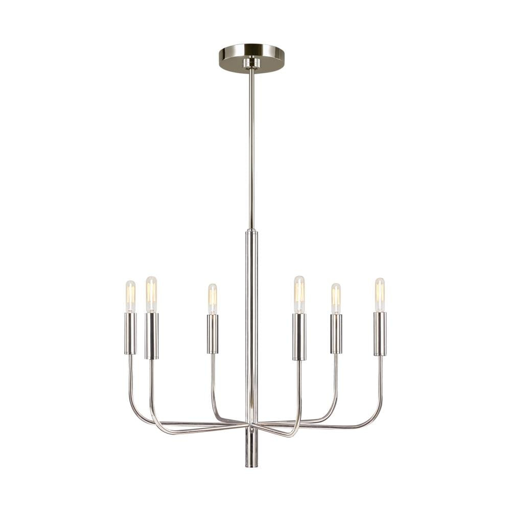 Ellen DeGeneres Brianna Polished Nickel 6-Light Traditional Chandelier