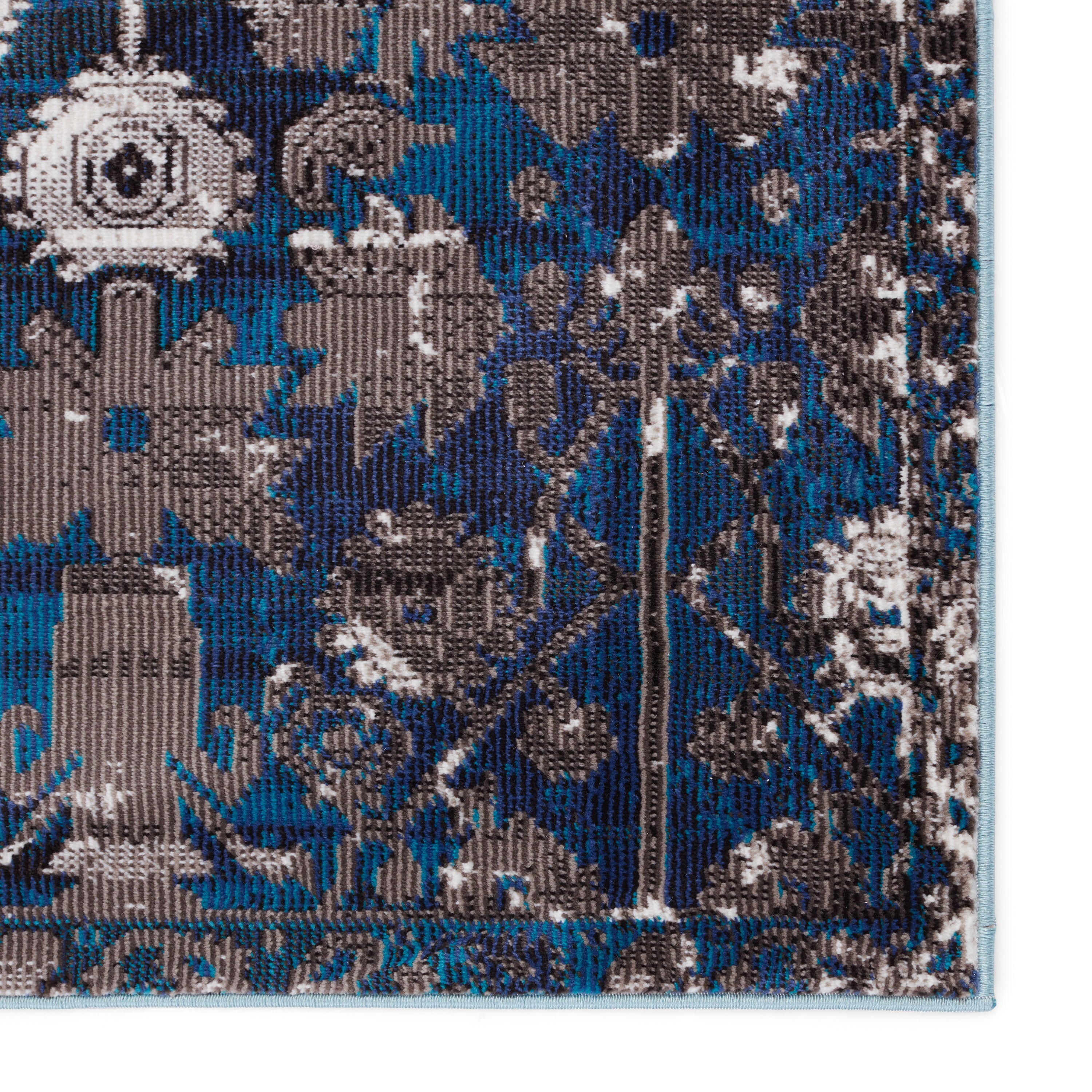 Borealis Izar 9' x 12' Blue Synthetic Tufted Area Rug
