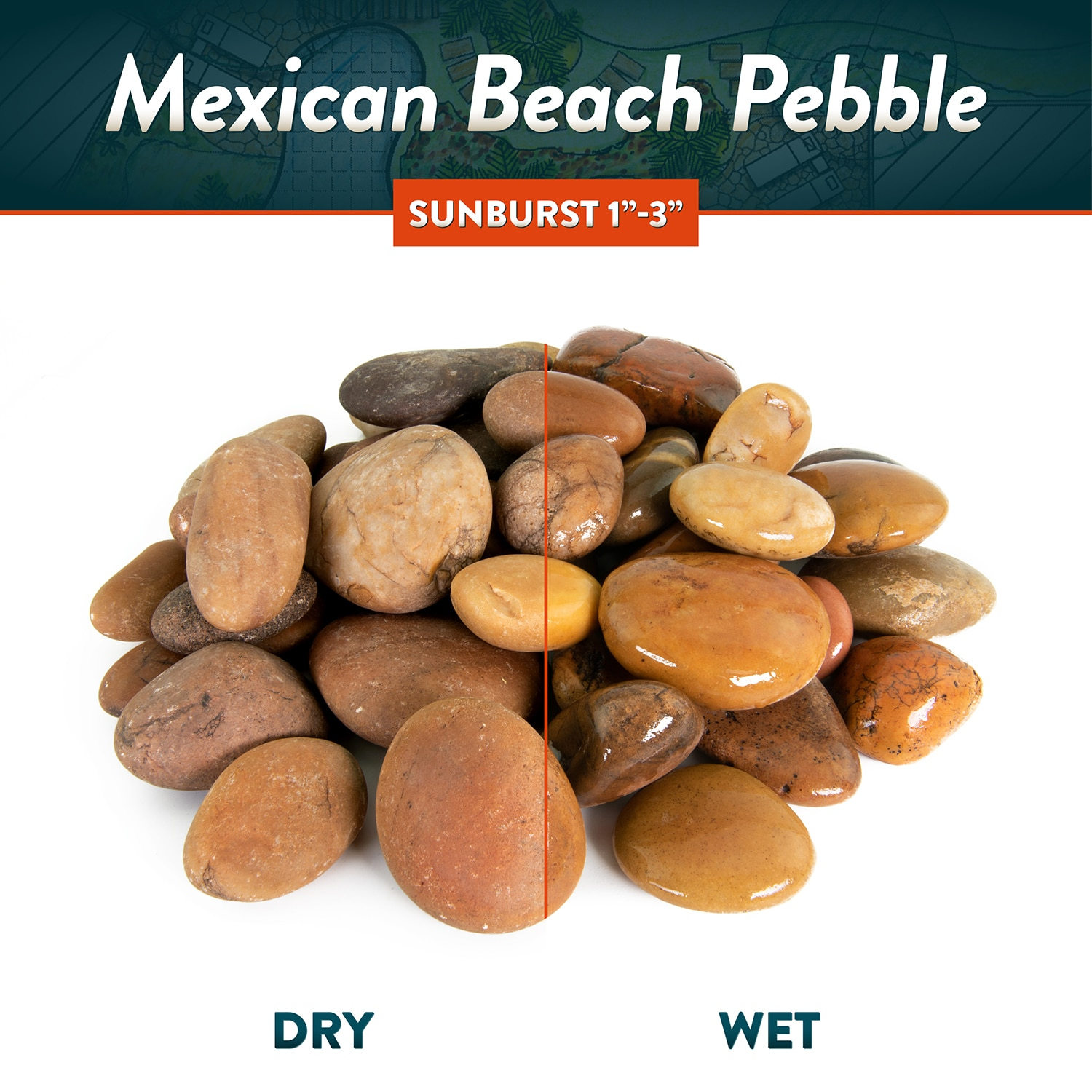 Mexican Beach Pebbles, Round River Rock  Landscape Garden Stones 40 pounds