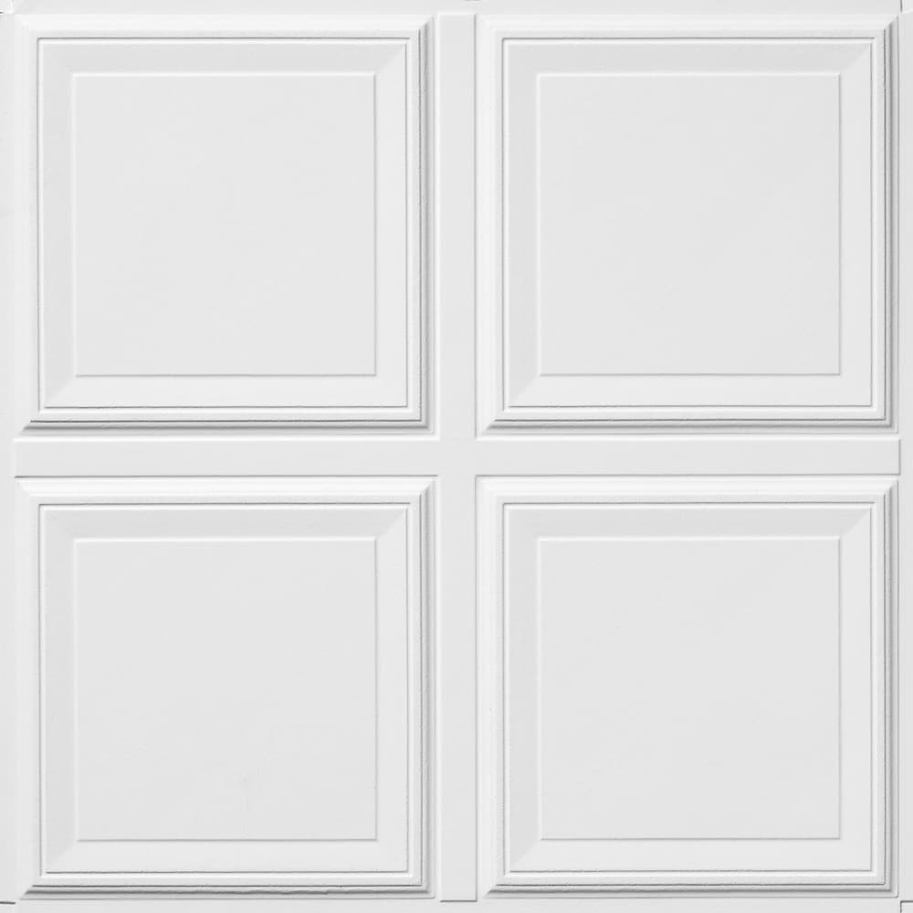 Armstrong 2x2 RAISED PANEL Acoustic Ceiling Tiles for Suspended Ceiling Grids, 6-tiles per pack, White
