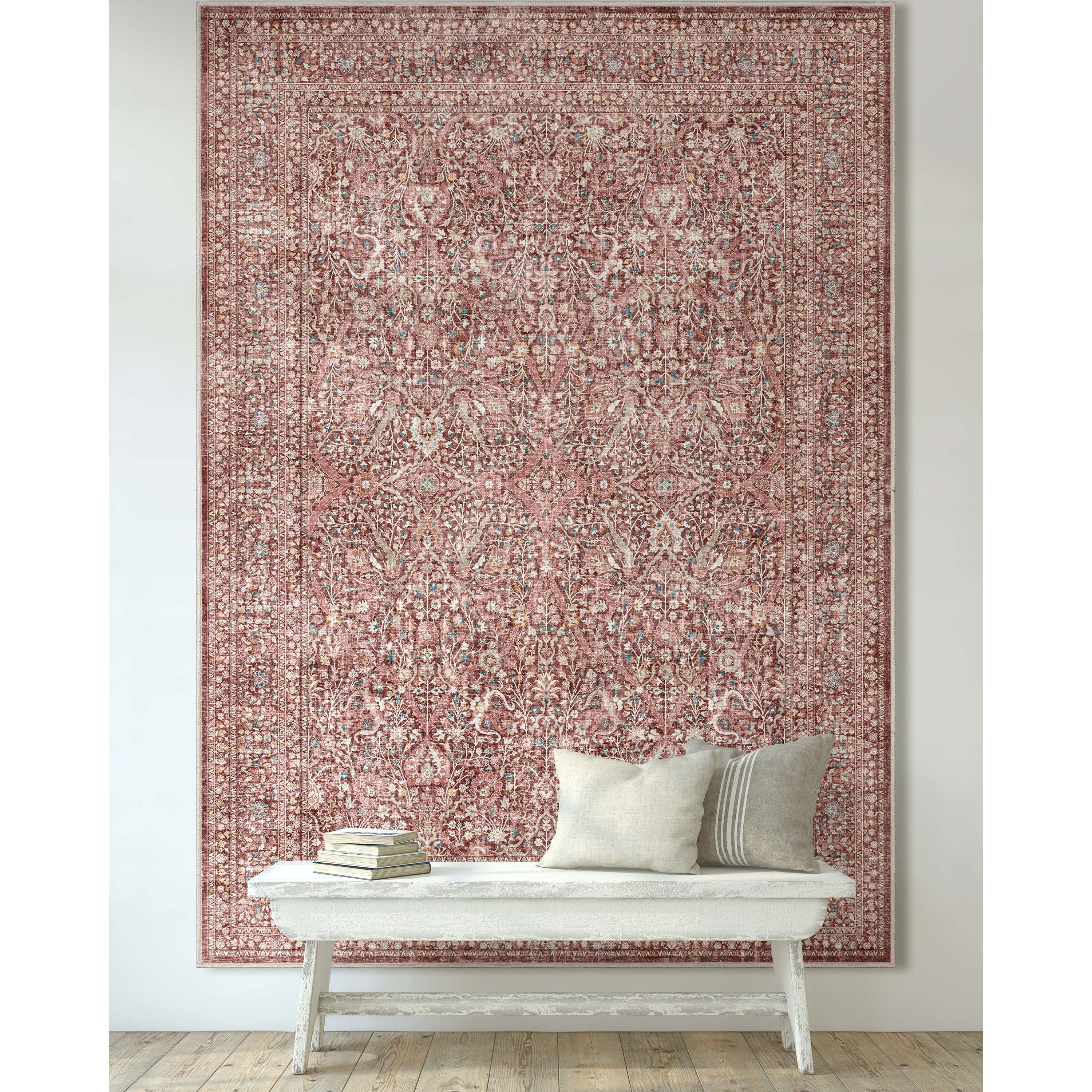 Well Woven Asha Isolde Vintage Oriental Red 3'11" x 5'3" Flat-Weave Area Rug
