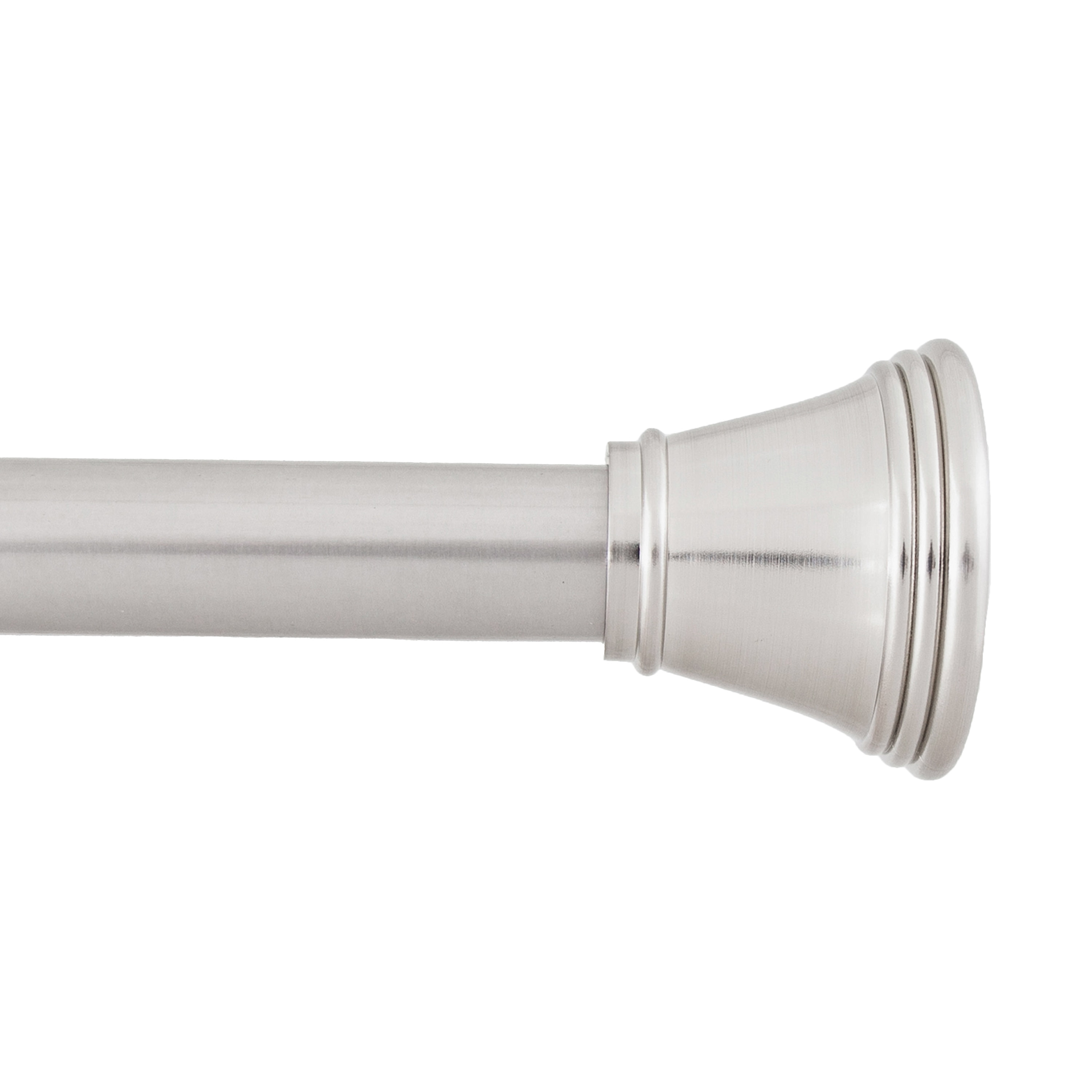 Kenney 42-in to 72-in Brushed Nickel Tension Single straight Adjustable Shower Curtain Rod