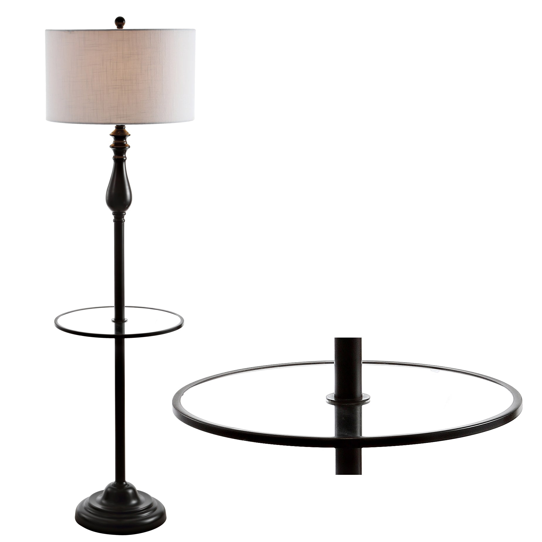 Rephen 60'' Black LED Swing Arm Floor Lamp with USB