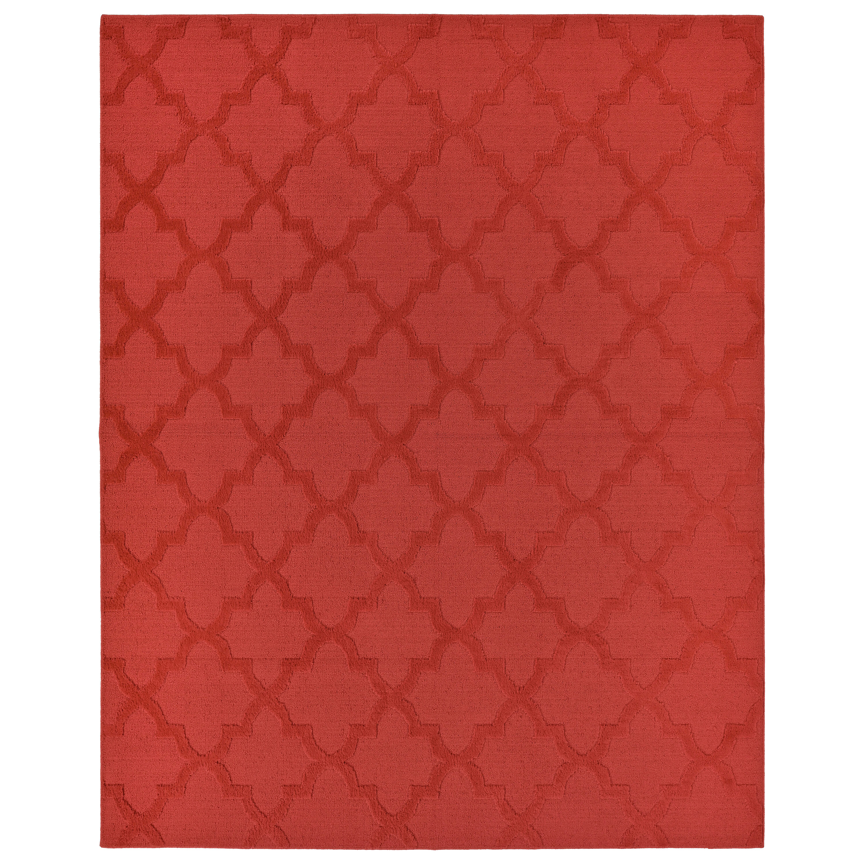 Garland Rug Quatro Polypropylene Chili Red Indoor Area Rug, 7'6" x 9'6"