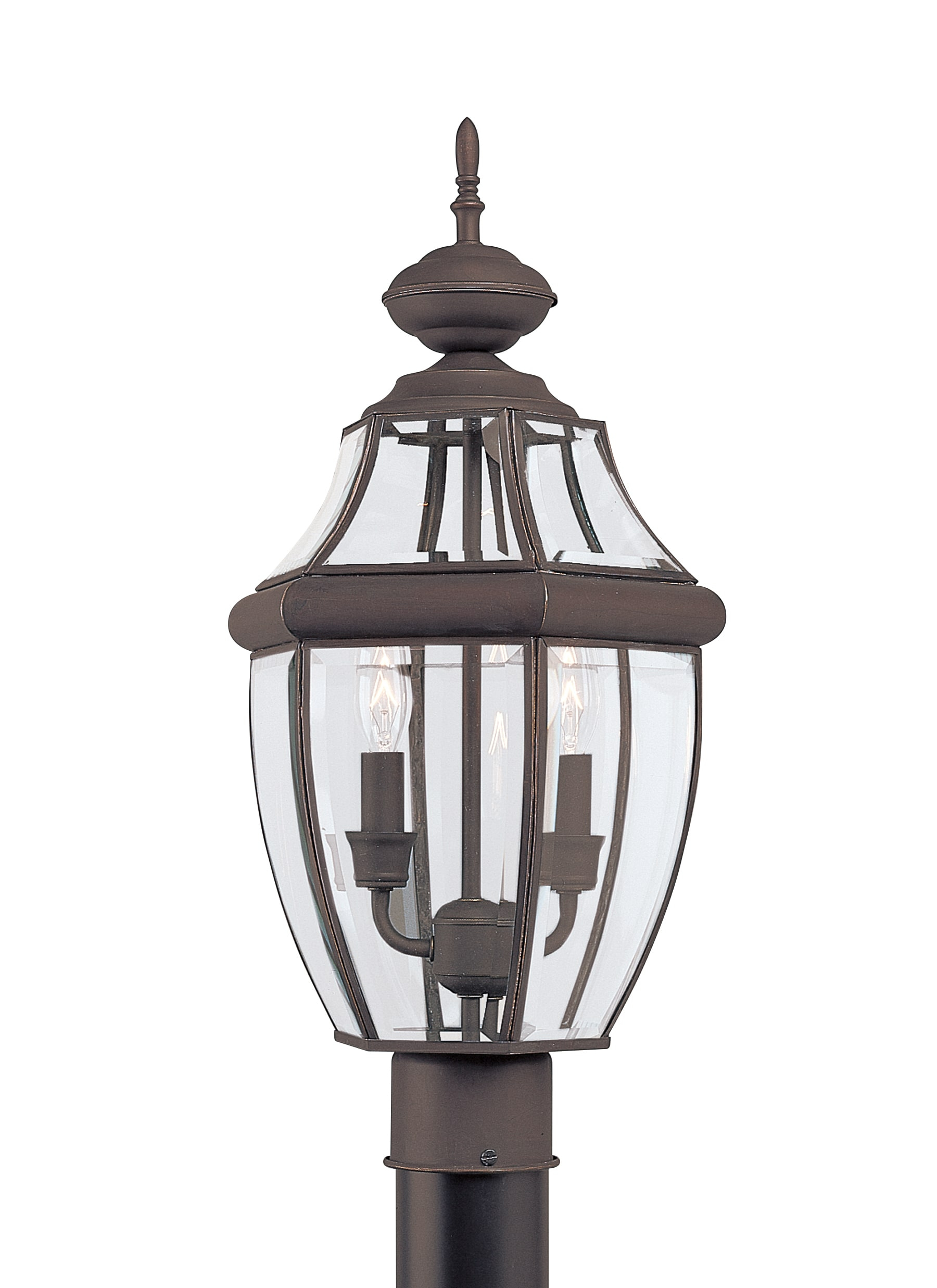 Sea Gull Lighting 8229-71, Lancaster Solid Brass Outdoor Post Lighting, 0.12W, Antique Bronze, 21.5'' Height