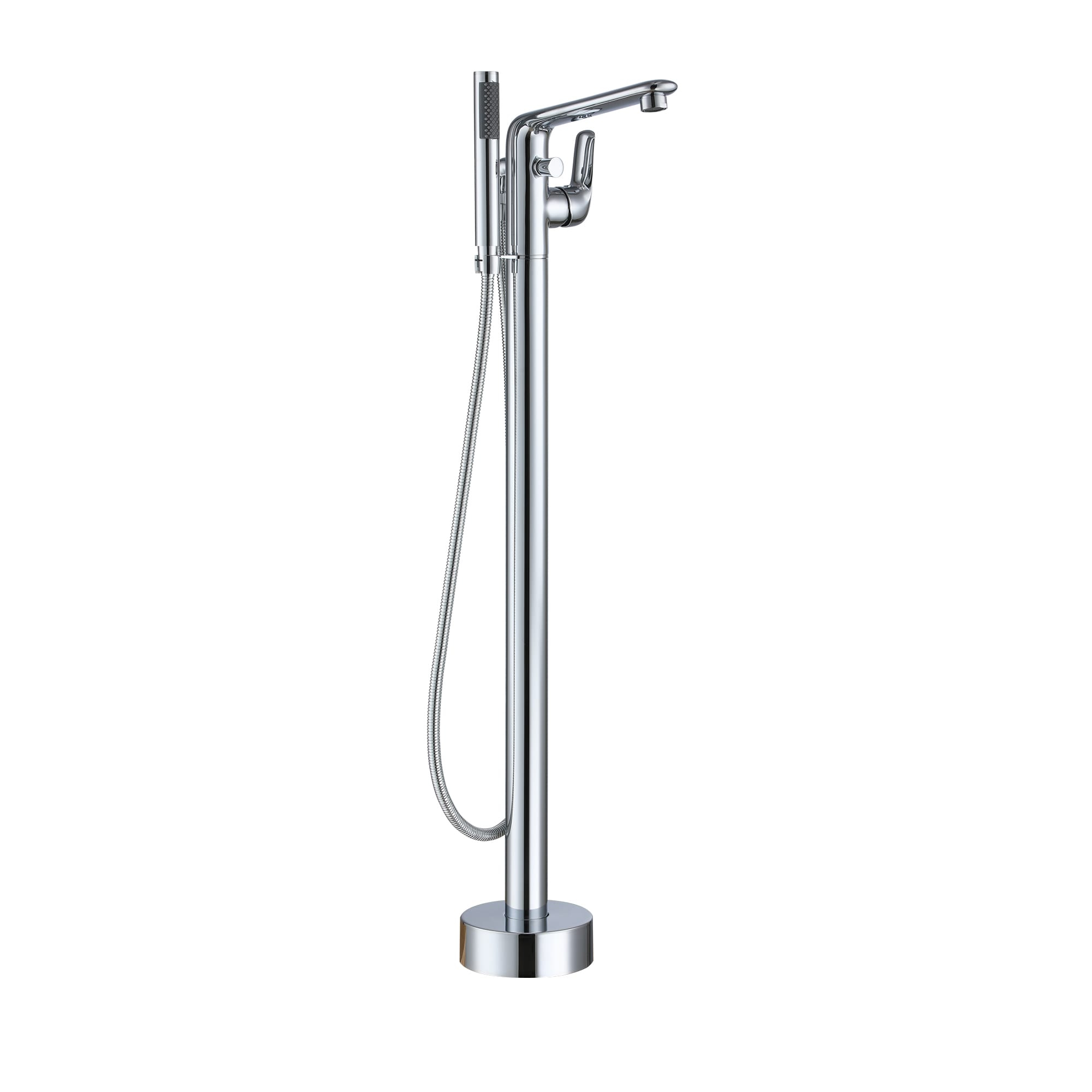 Chrome Freestanding Bathtub Faucet with Hand Shower