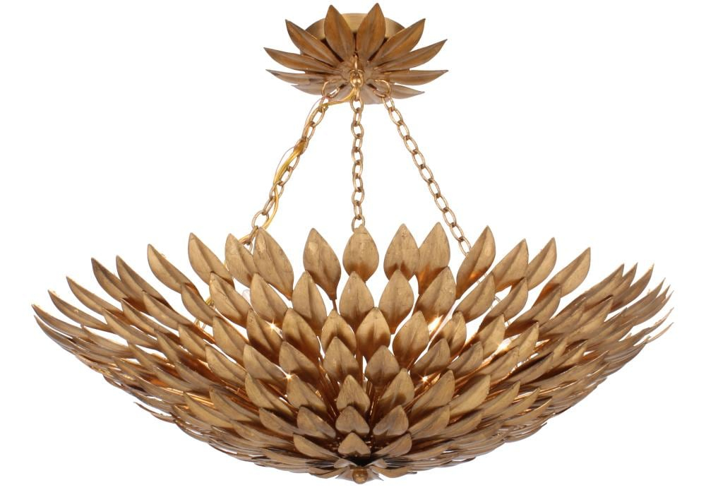 517-GA-Crystorama Lighting-Broche - Six Light Chandelier in Timeless Style - 24.5 Inches Wide by 11 Inches High-Antique Gold Finish