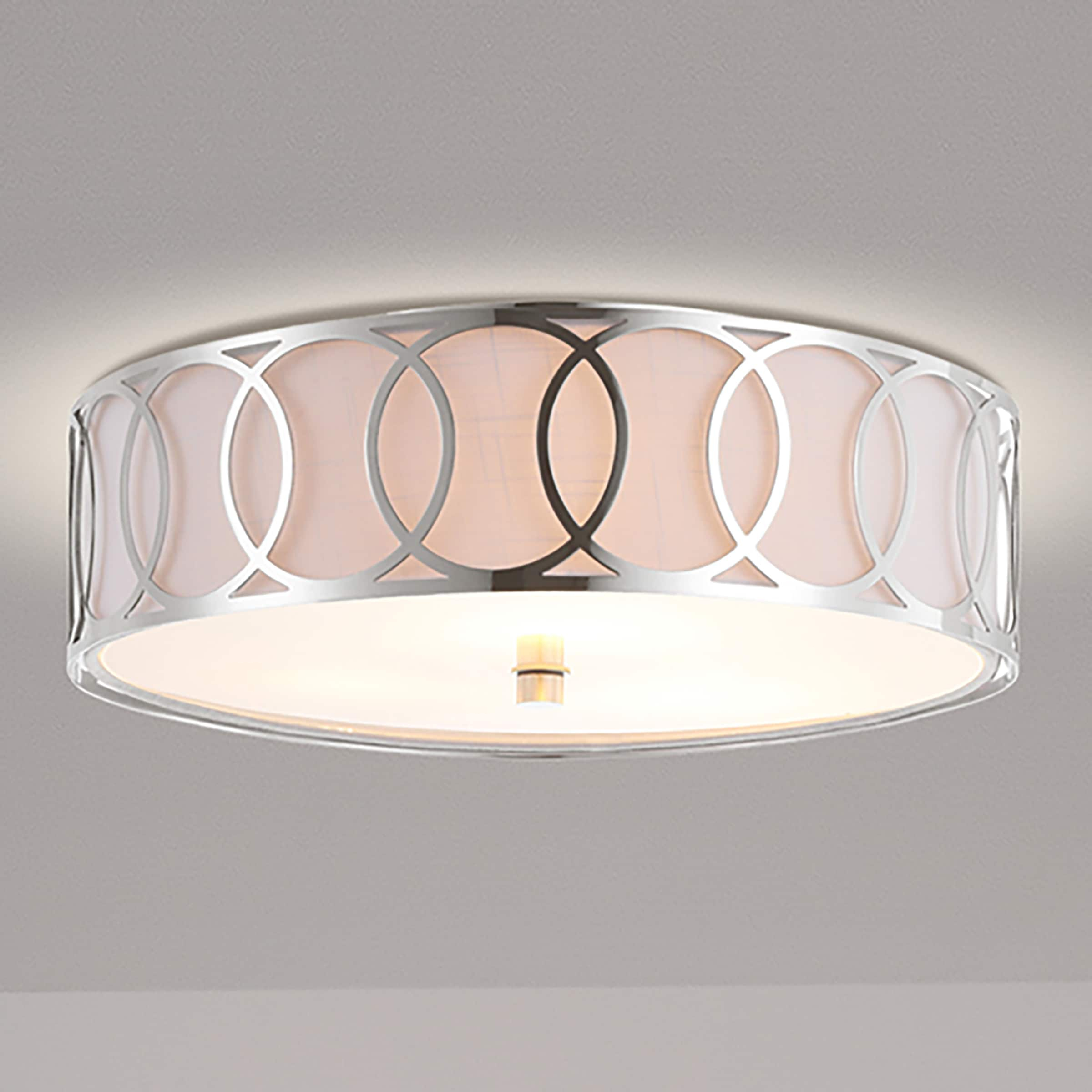 Aubrey 3-Light 15.5" Metal LED Flush Mount, Chrome